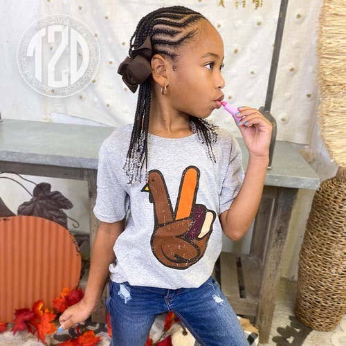 Peace Sign Turkey Thanksgiving T-Shirt