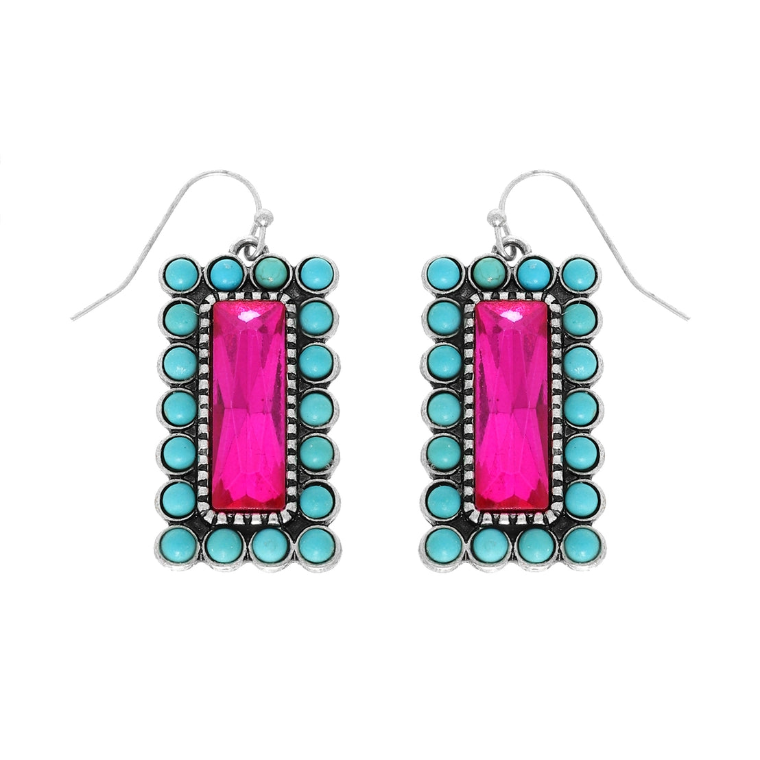 Western Vertical Turquoise Bar Earrings