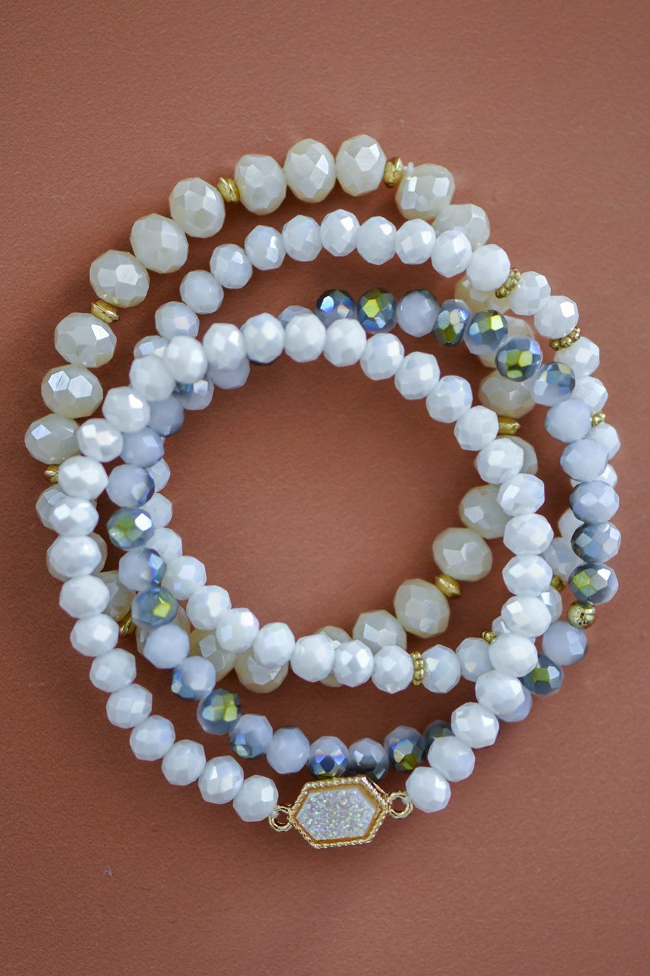 Glass Crystal Bead Bracelet Set