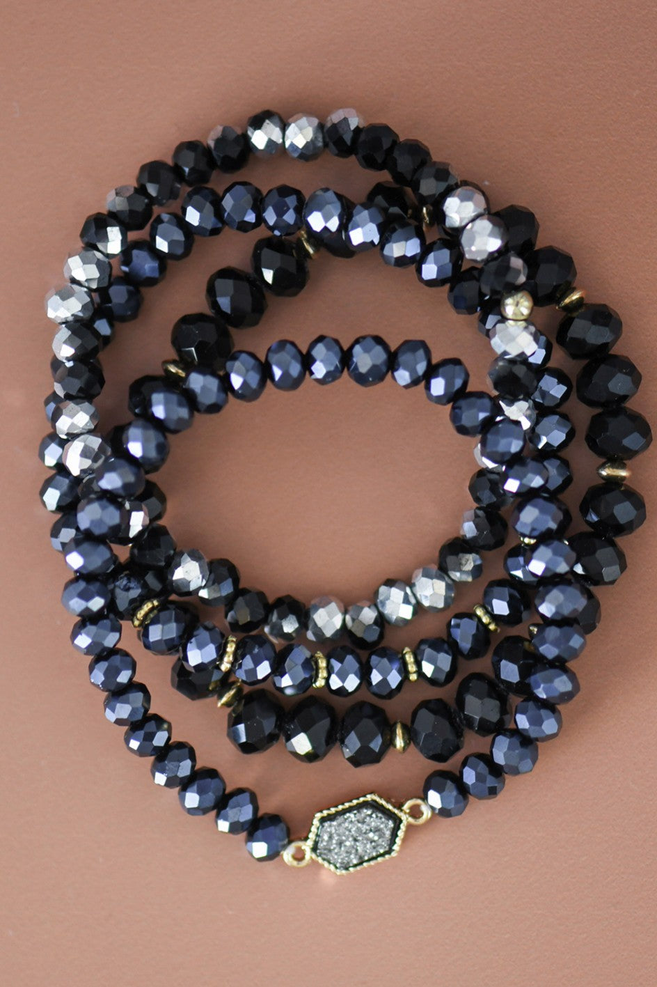 Glass Crystal Bead Bracelet Set