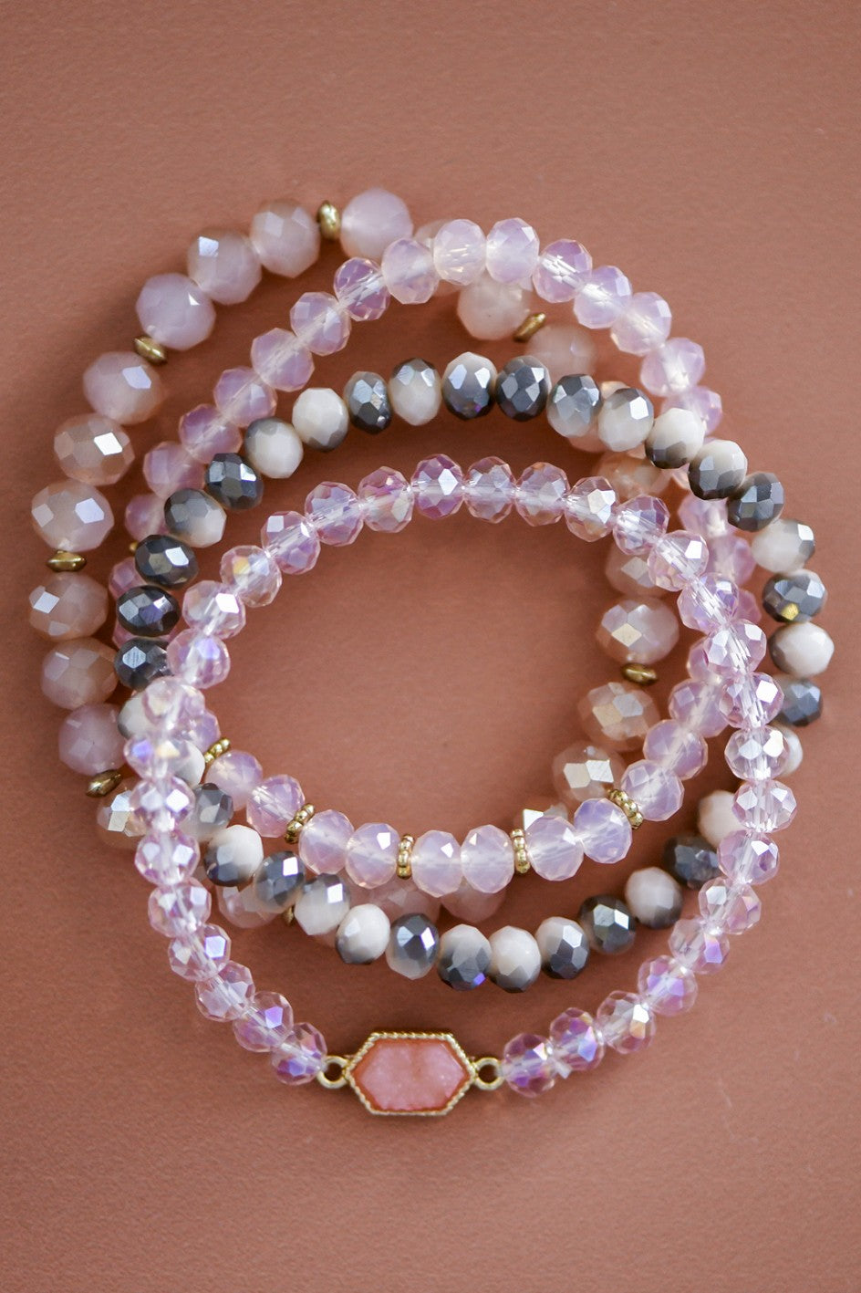Glass Crystal Bead Bracelet Set