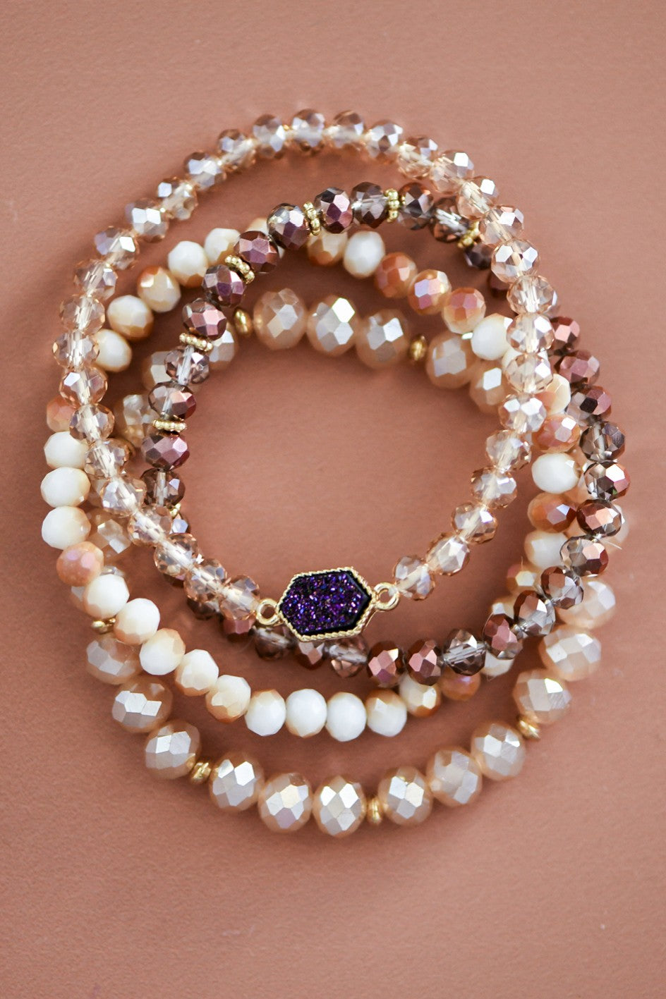 Glass Crystal Bead Bracelet Set