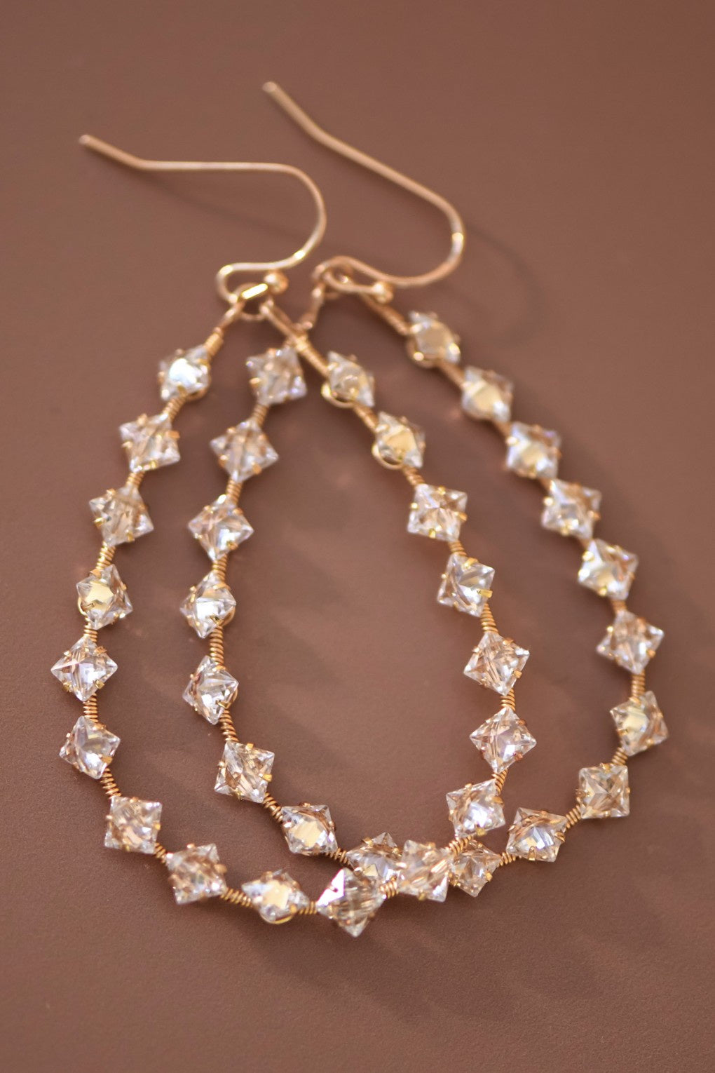 Clear Zircon Crystal Earrings