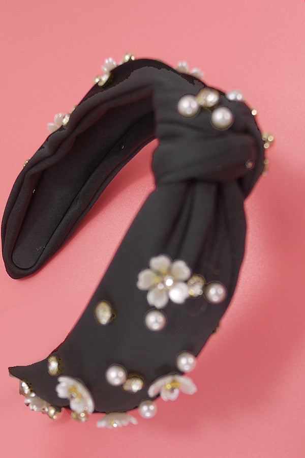 Knotted Daisy Flower Pearl Headband Hair Band