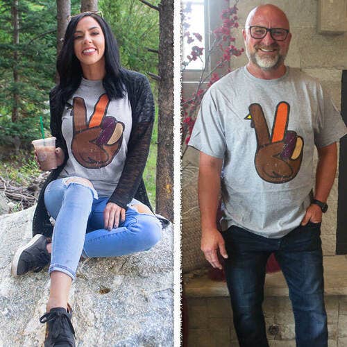 Peace Sign Turkey Thanksgiving T-Shirt