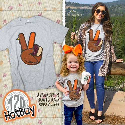 Peace Sign Turkey Thanksgiving T-Shirt