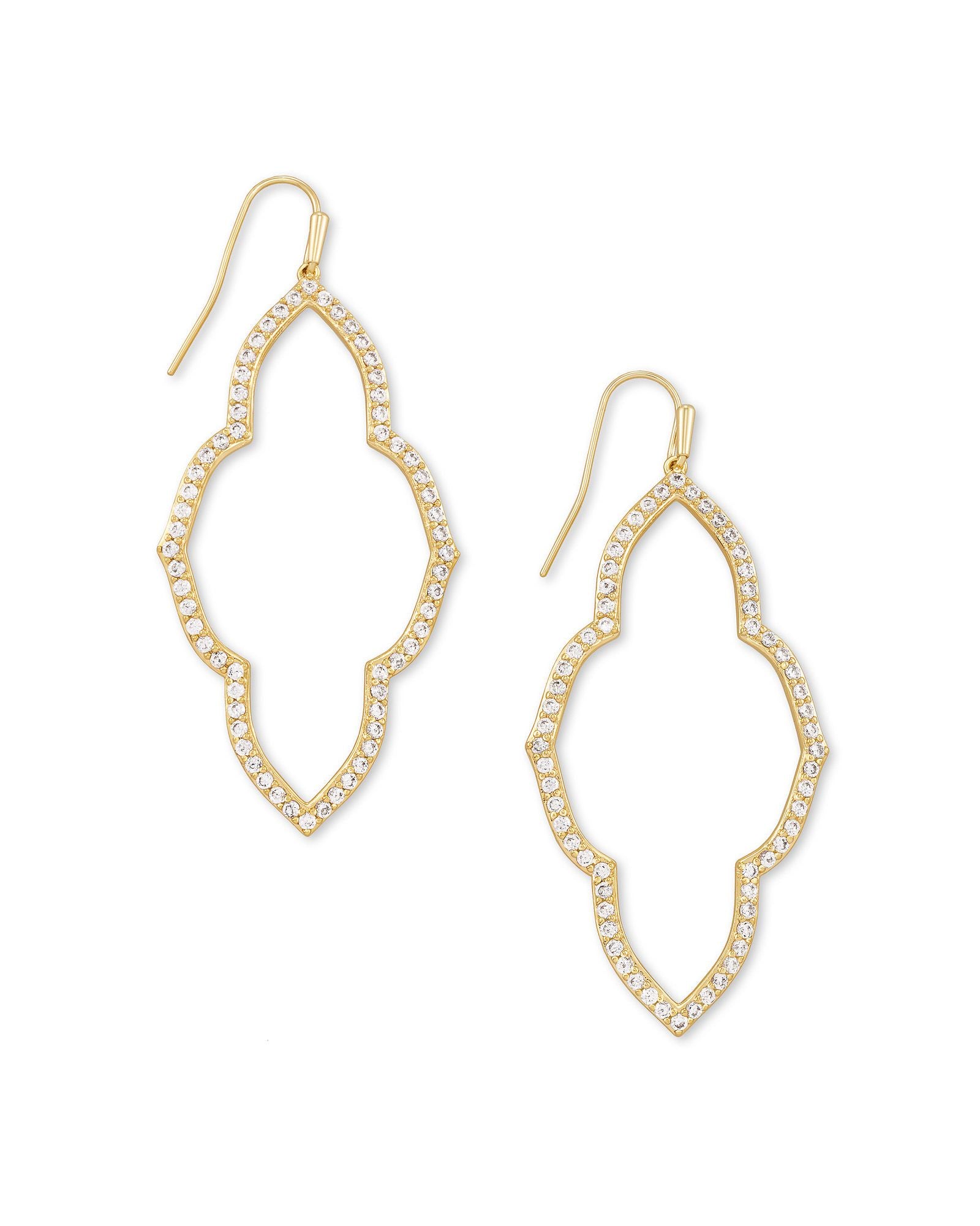 ABBIE OPEN FRAME EARRINGS GOLD METAL