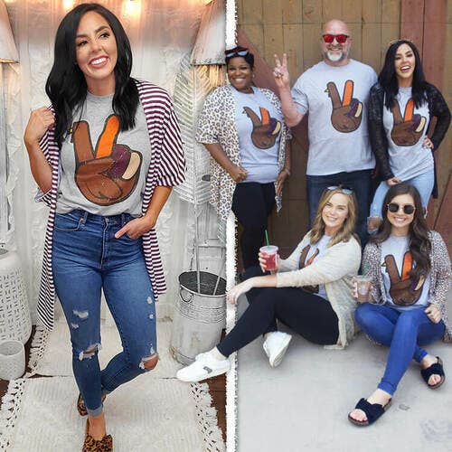 Peace Sign Turkey Thanksgiving T-Shirt