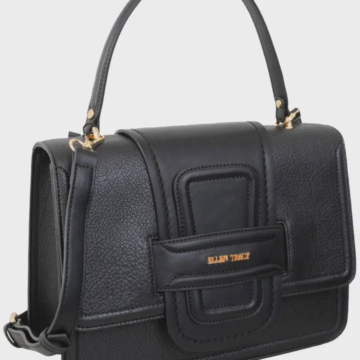 Ellen Tracy Pebble Grain Top Flap Crossbody