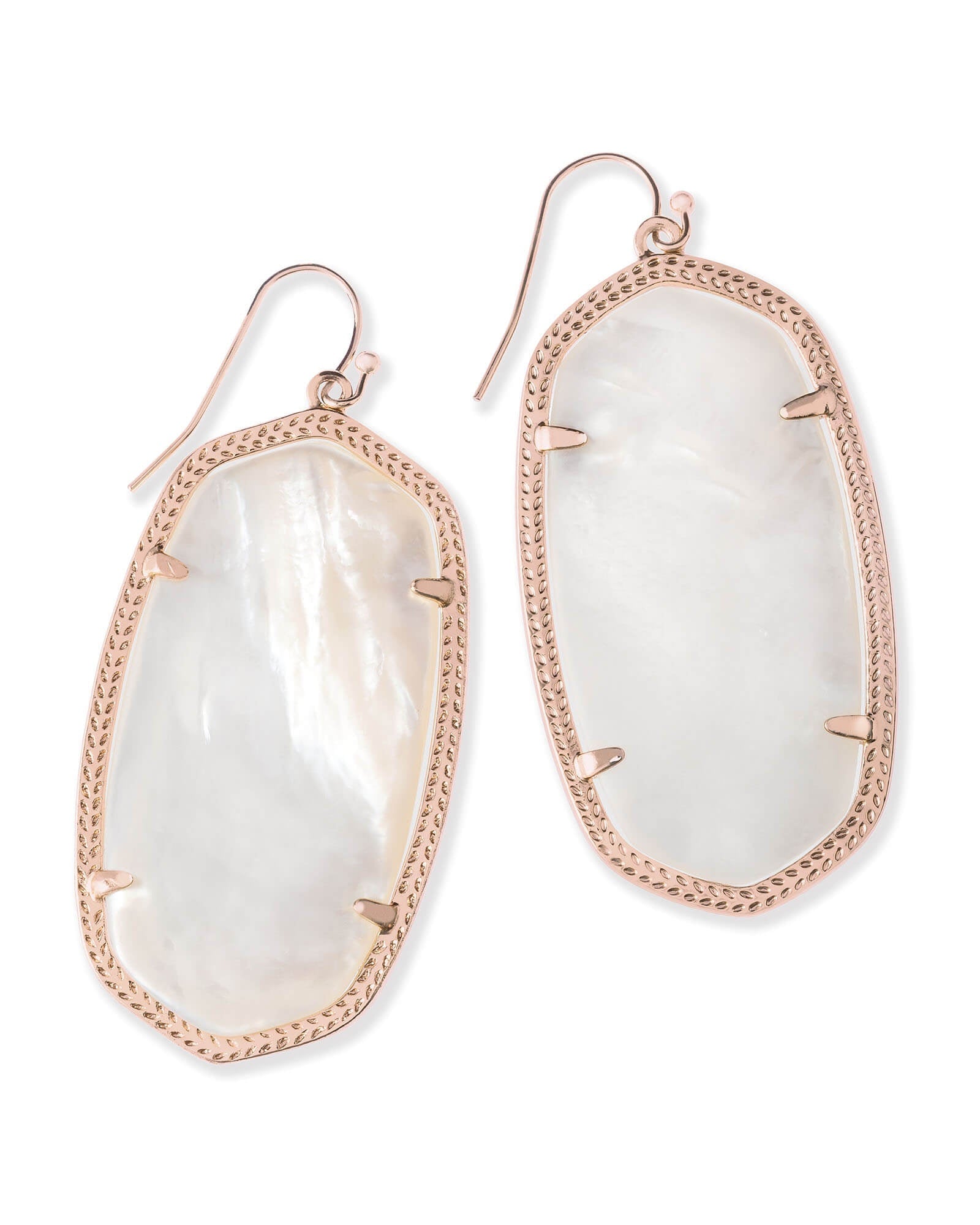 DANIELLE STATEMENT EARRINGS ROSE GOLD IVORY MOTHER OF PEARL