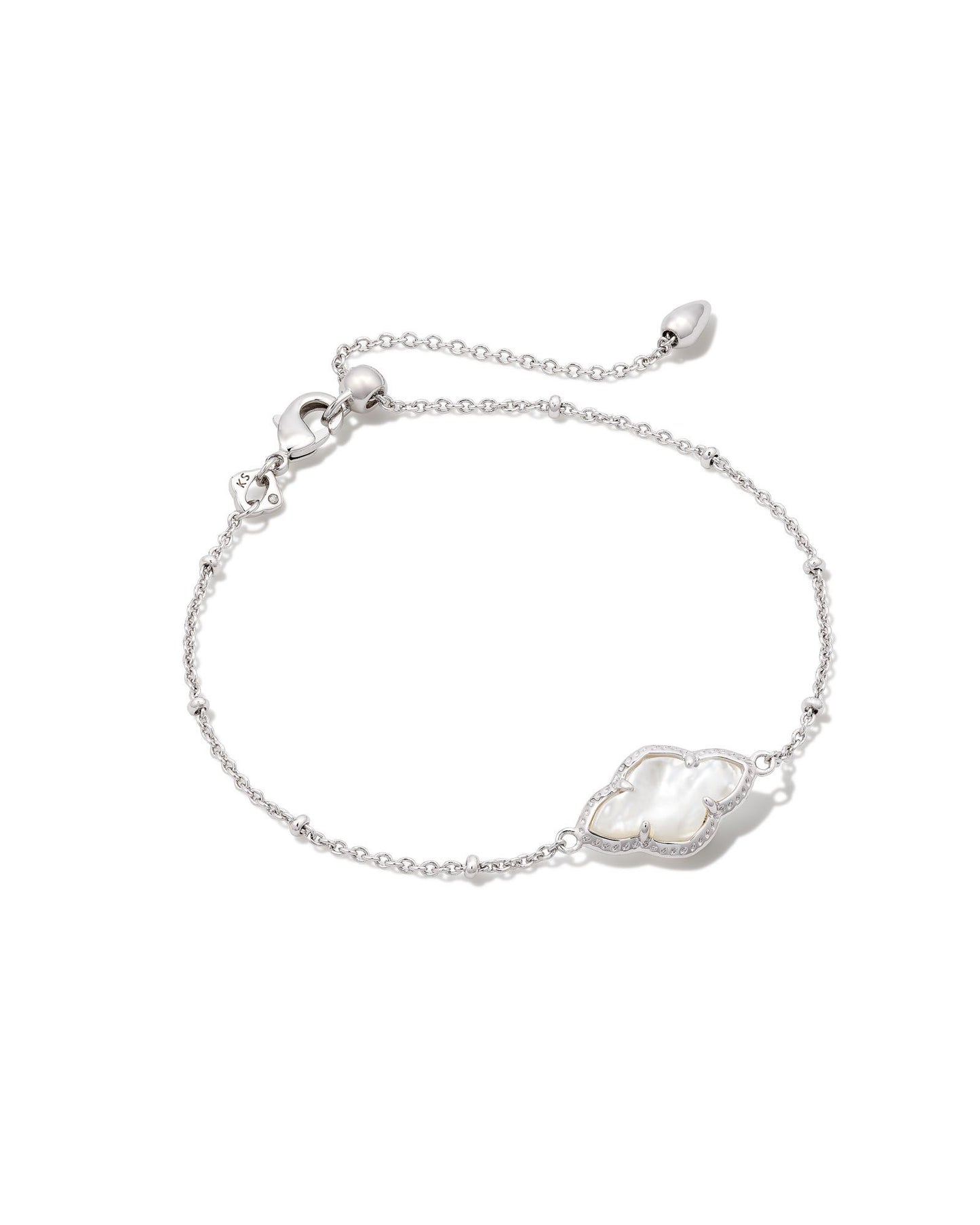 ABBIE SATELLITE CHAIN BRACELET SILVER IVORY MOTHER OF PEARL