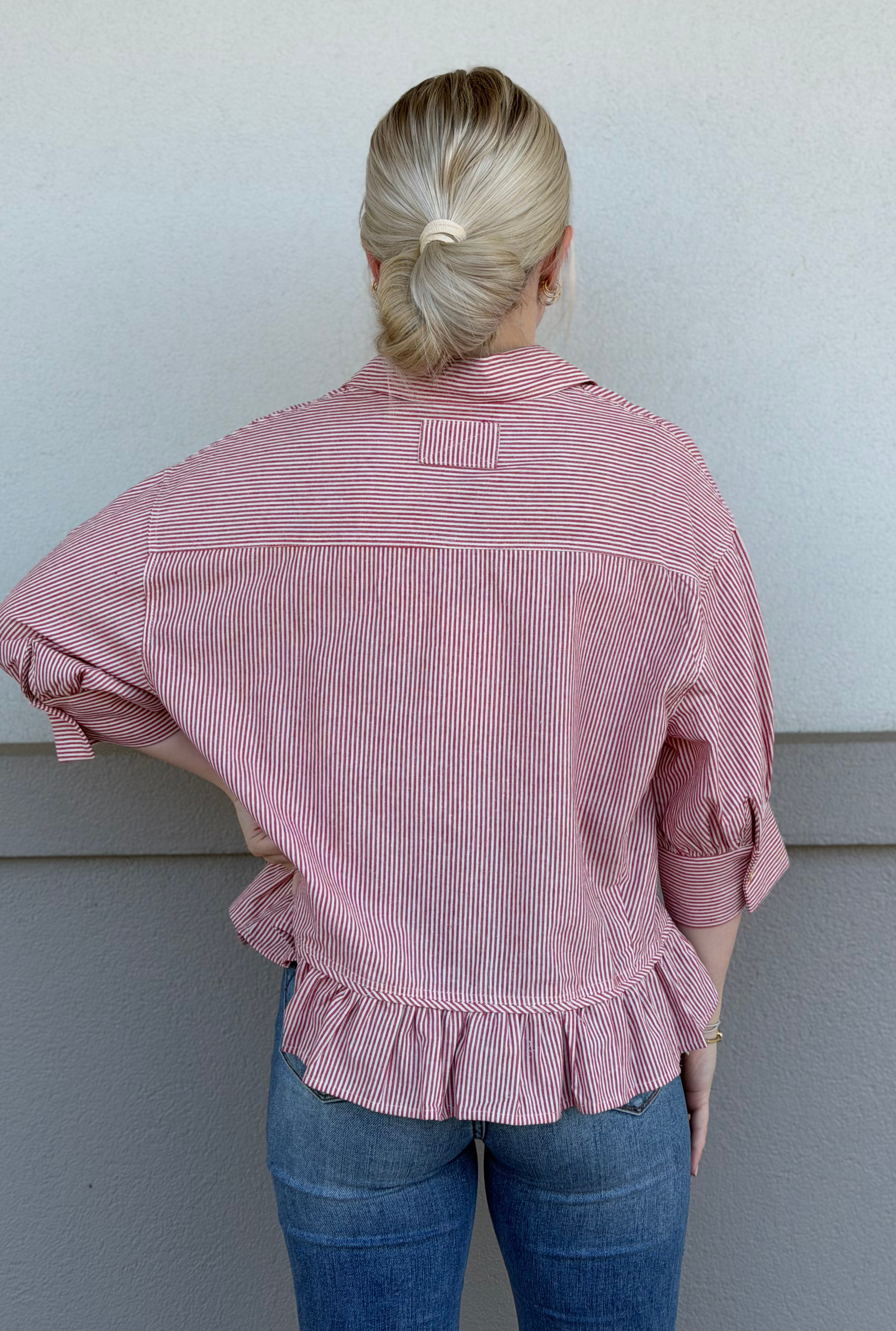 RED BABYDOLL TOP