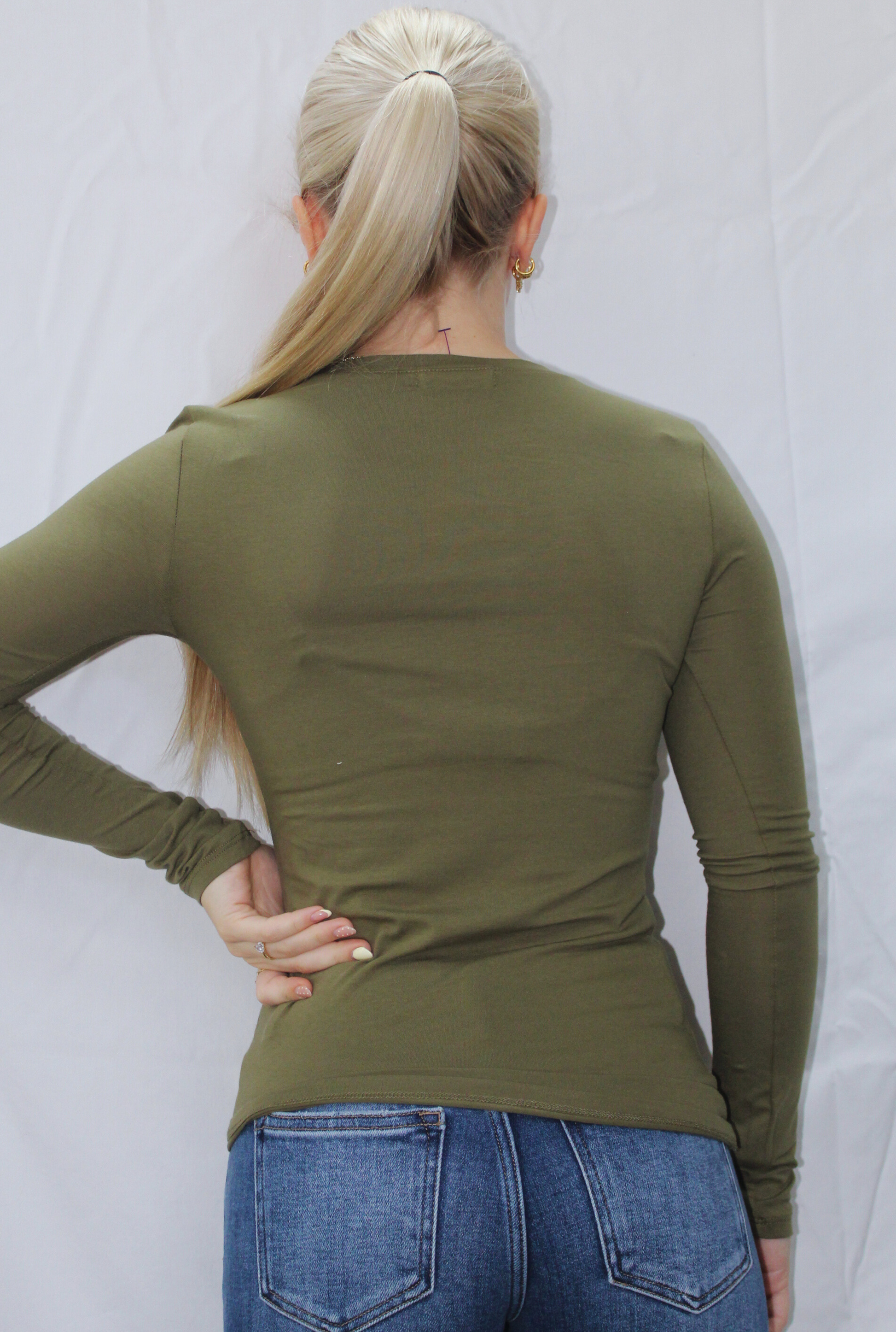 OLIVE GREEN SPANDEX JEYSEY TOP