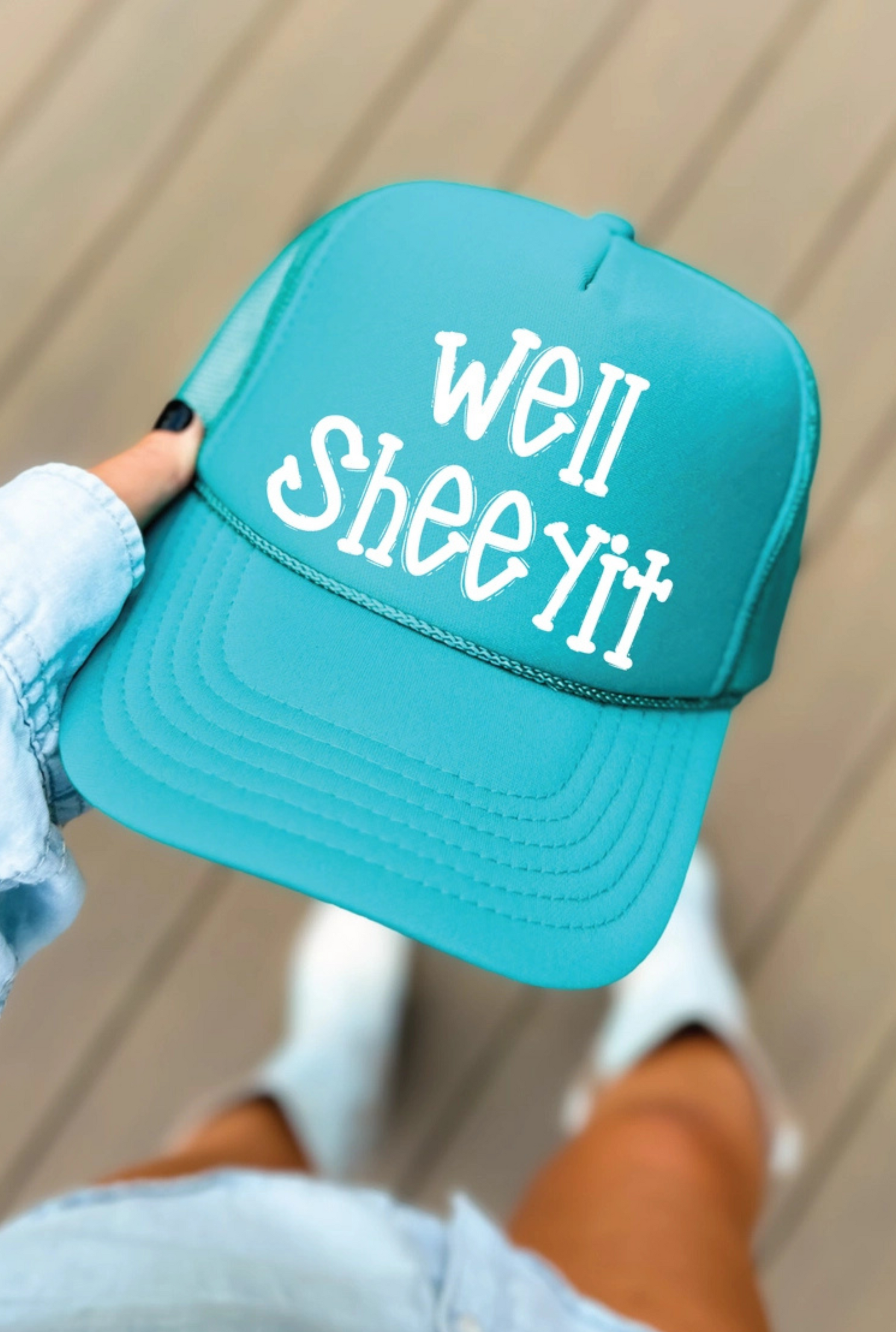 Well Sheeyit Dtf Printed Jade Trucker Hat