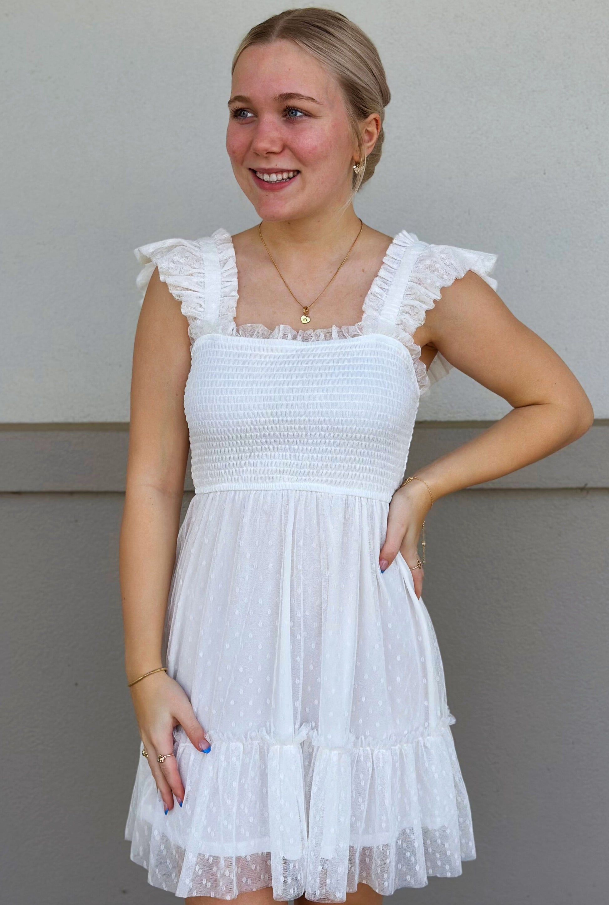 WHITE JENNA DRESS