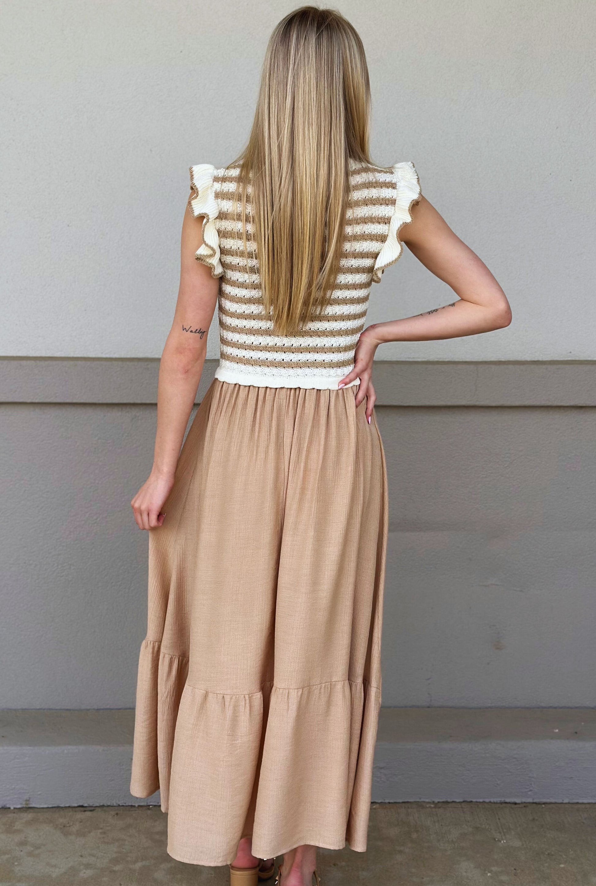 KHAKI VENICE DRESS
