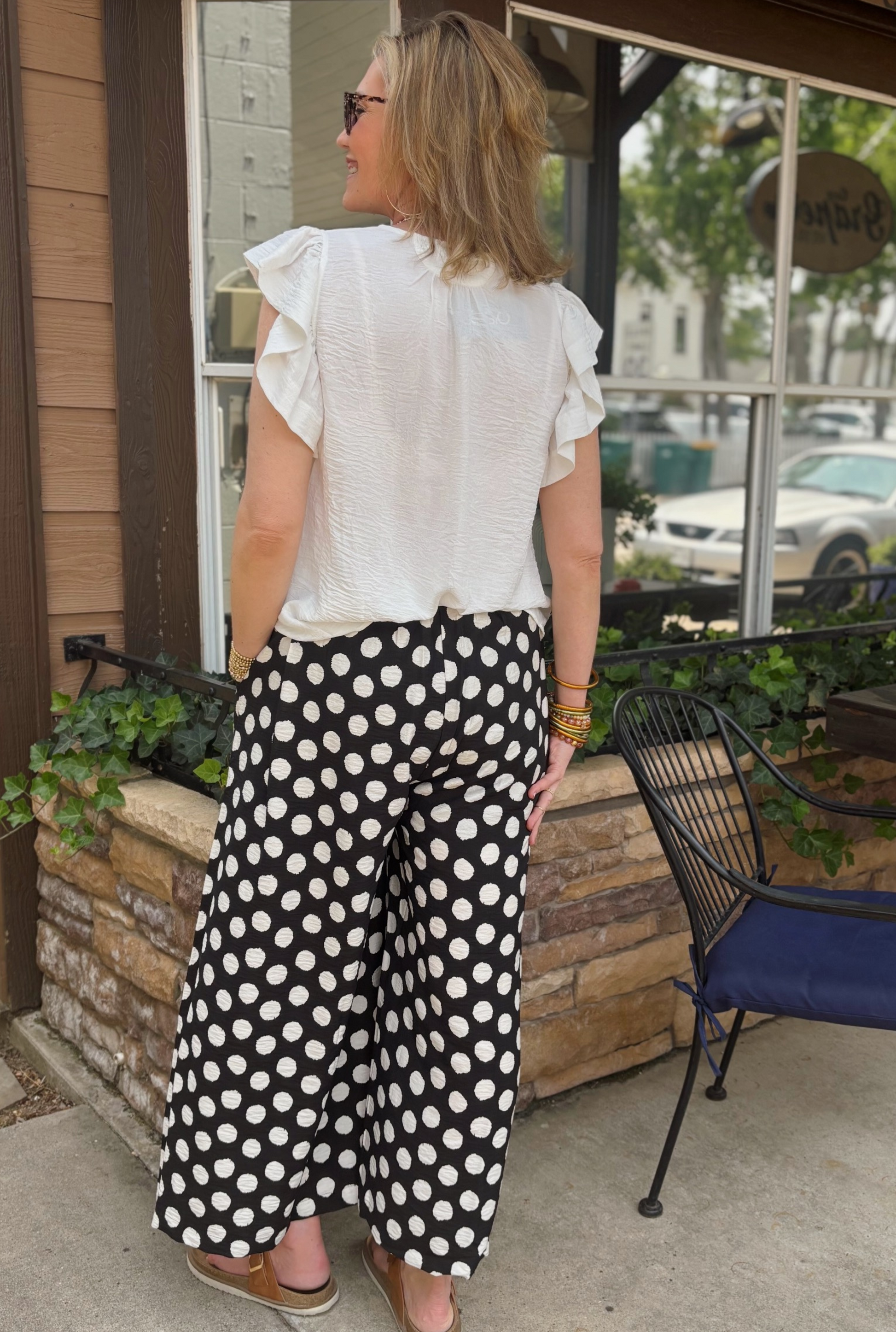 BLACK POLKA DOT PANTS