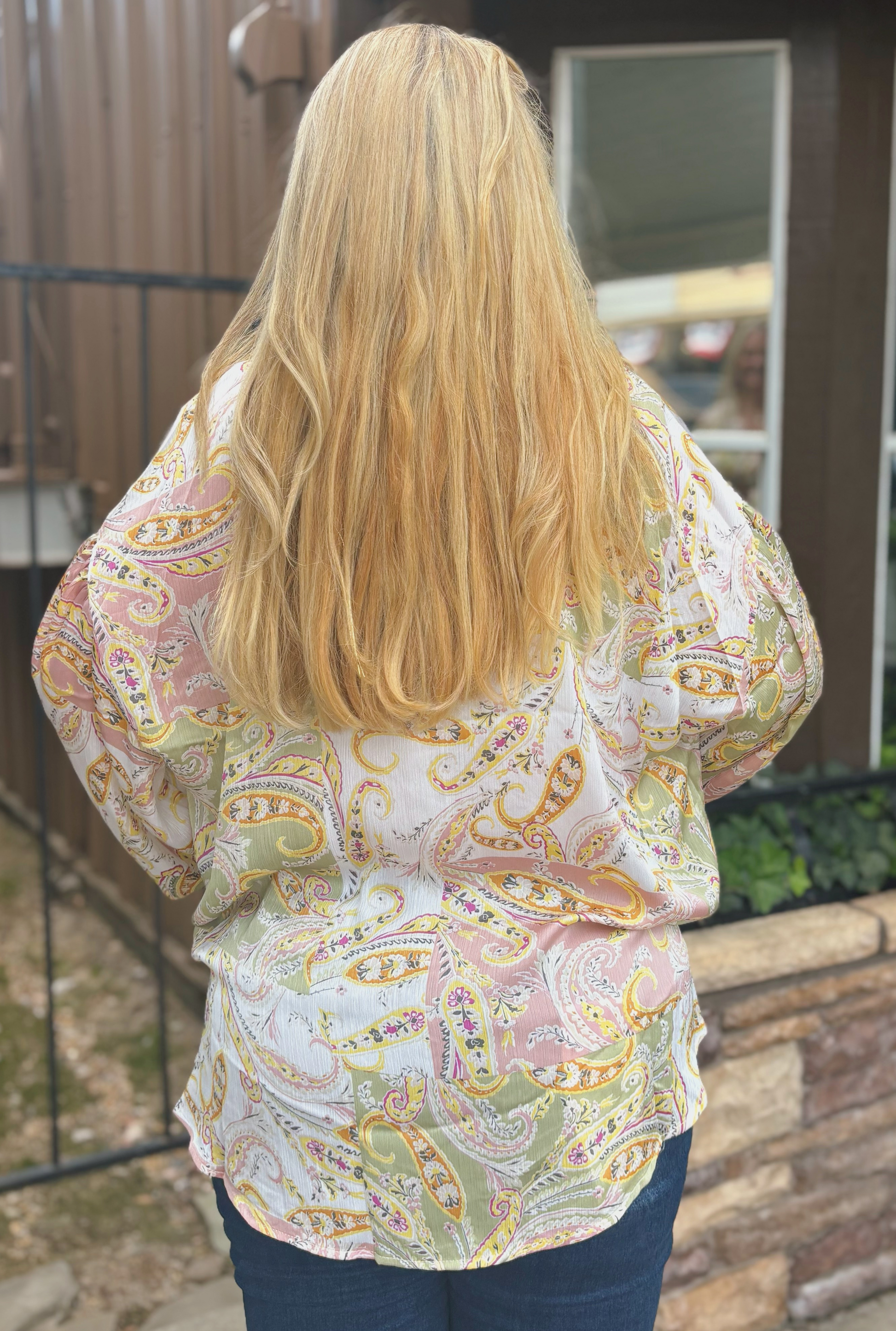 CURVY SAGE BLUSHED TOP