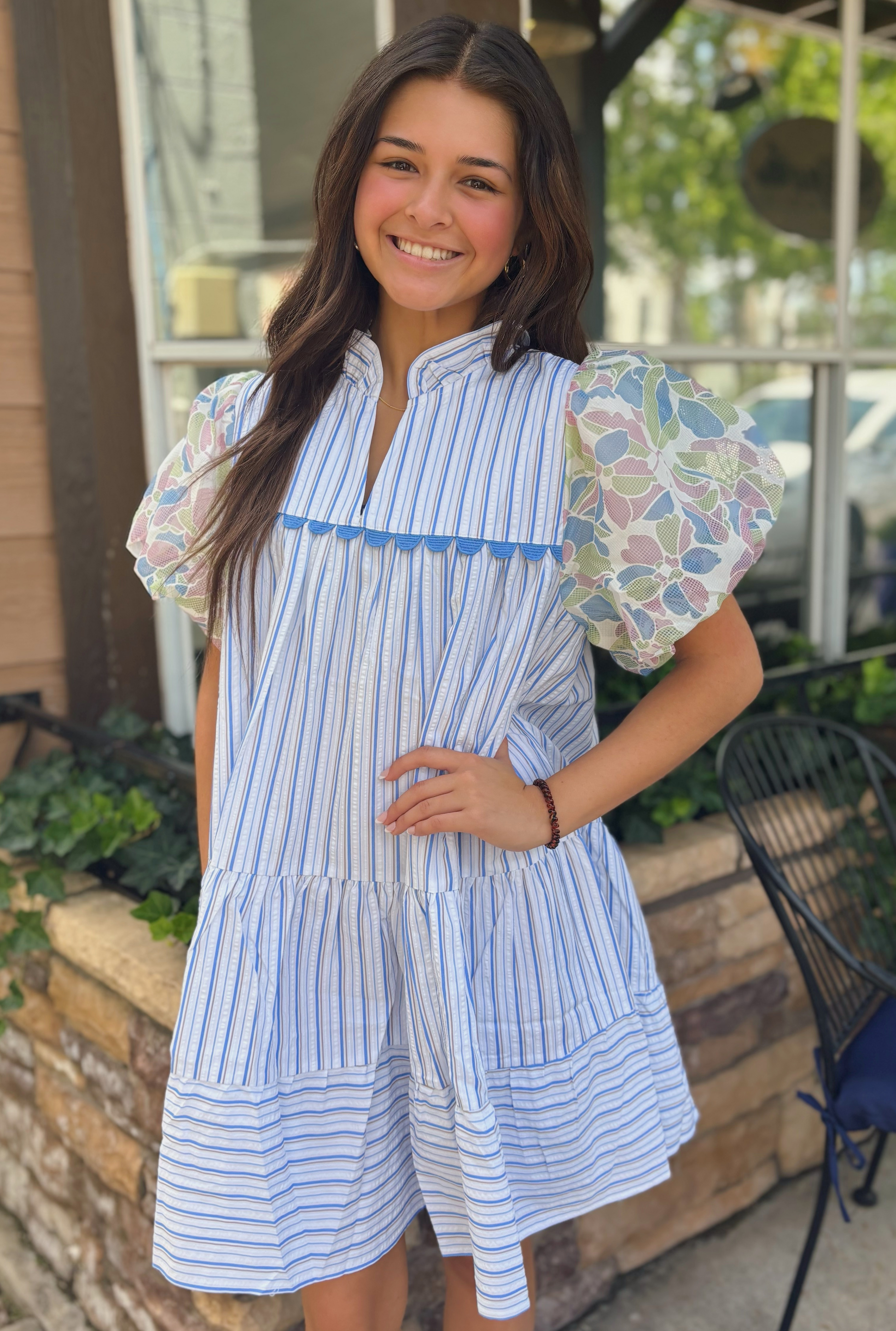 BLUE PERFECT BABYDOLL DRESS
