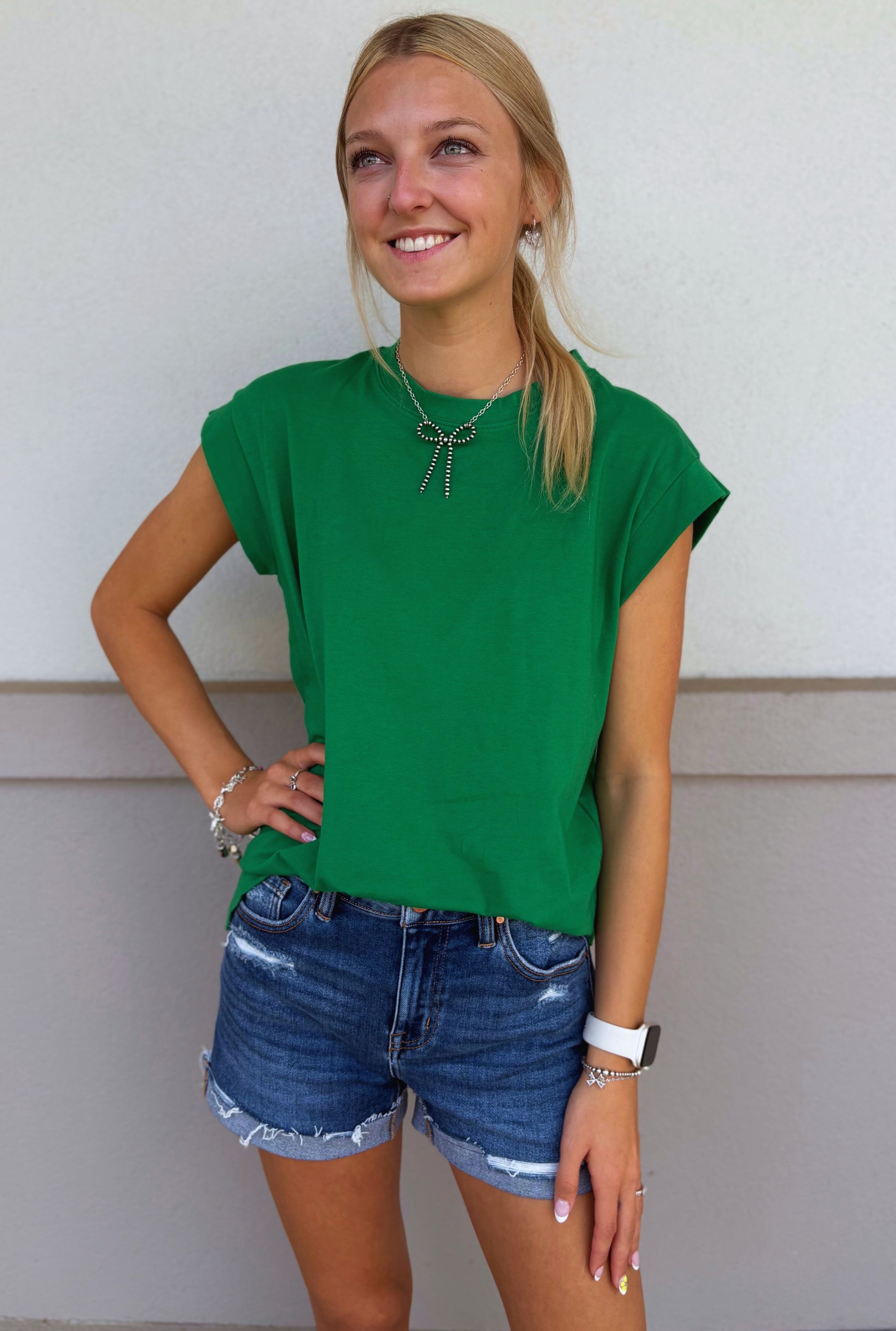 GREEN TESSA TOP