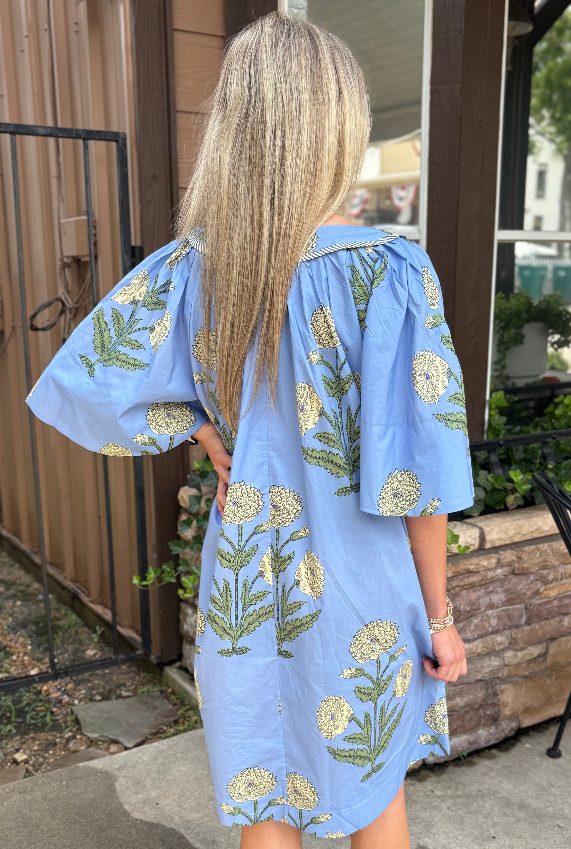 PERIWINKLE POPLIN DRESS