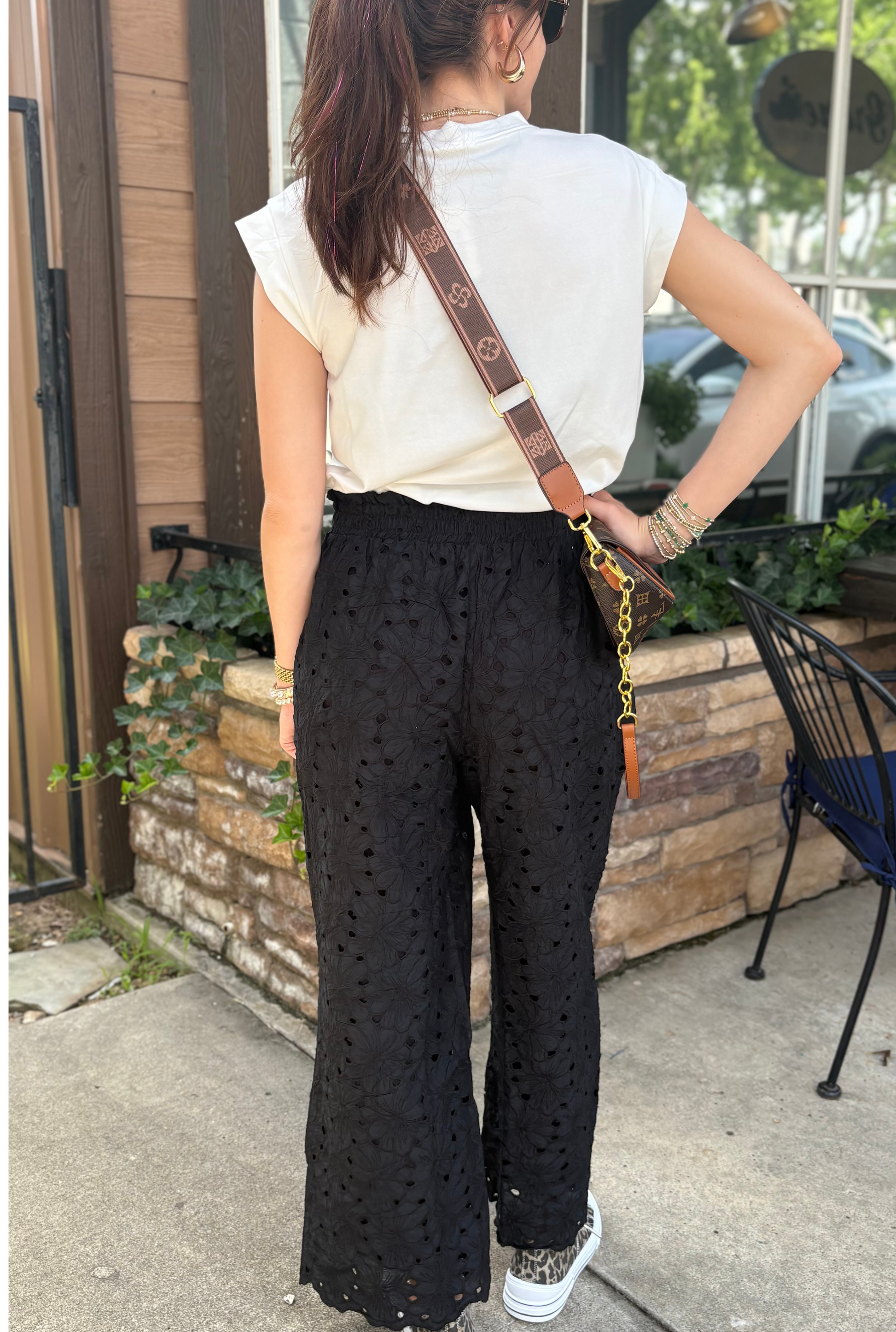 BLACK LACE PANTS