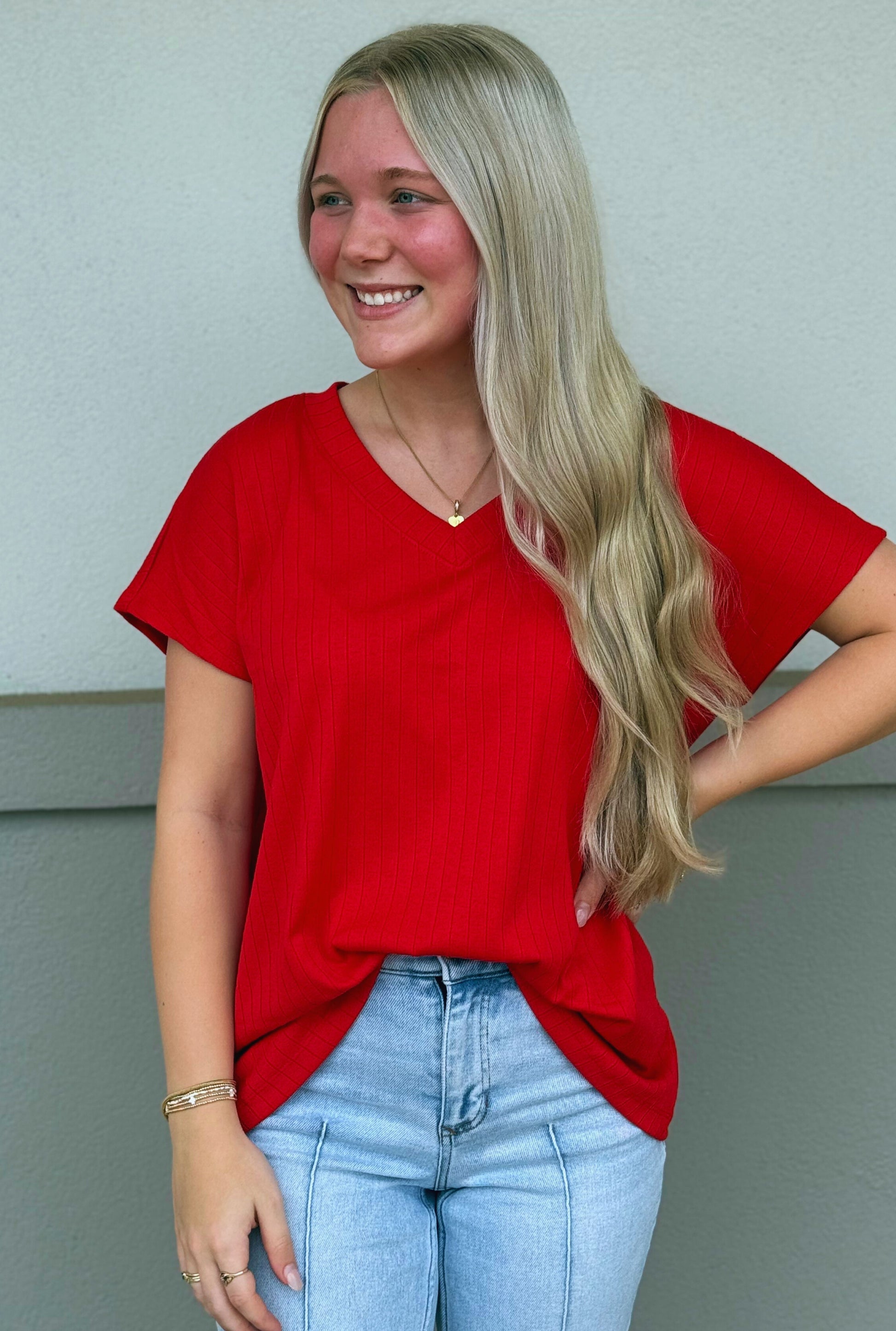RED CASUAL TOP