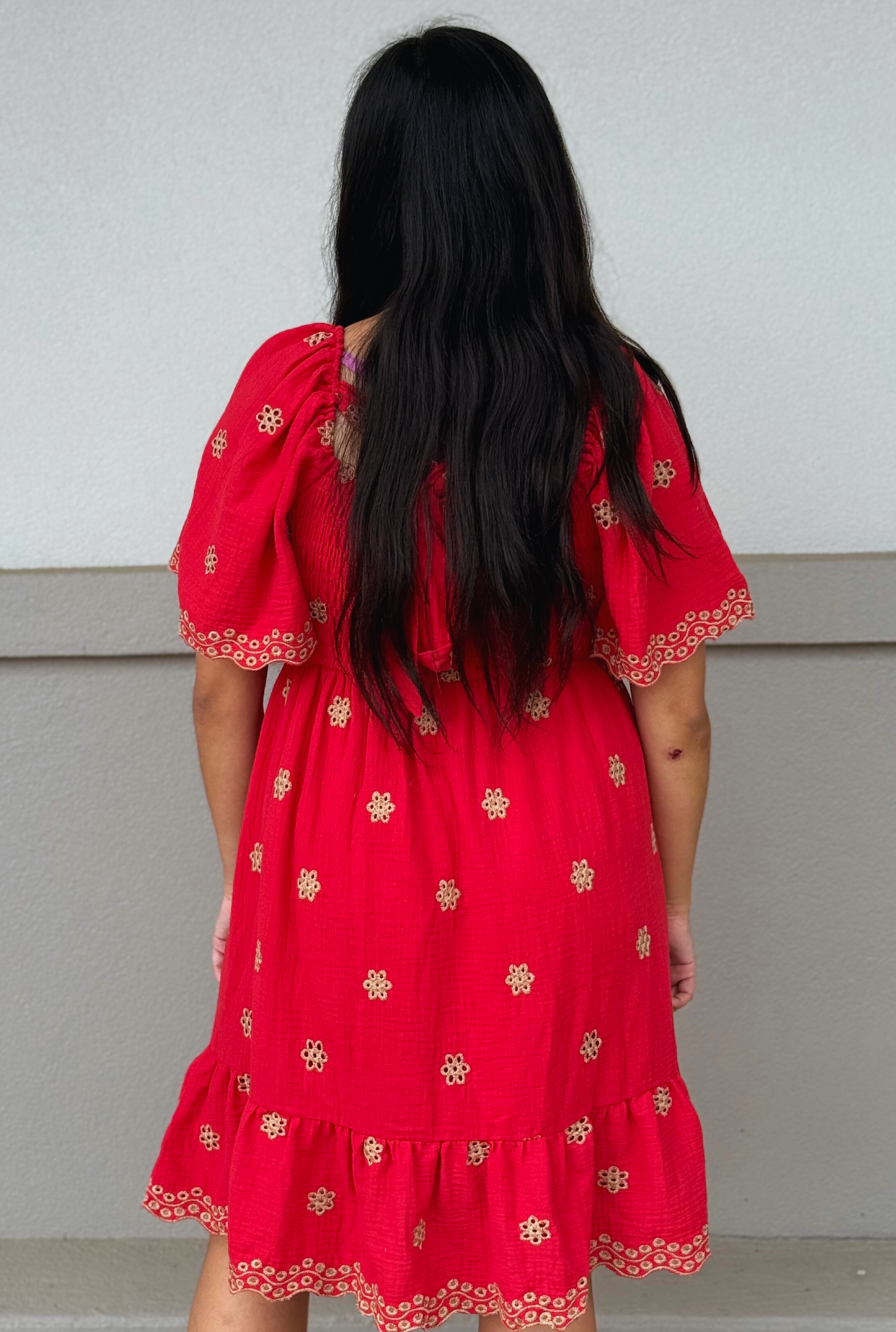 RED SUMMER BREEZE DRESS