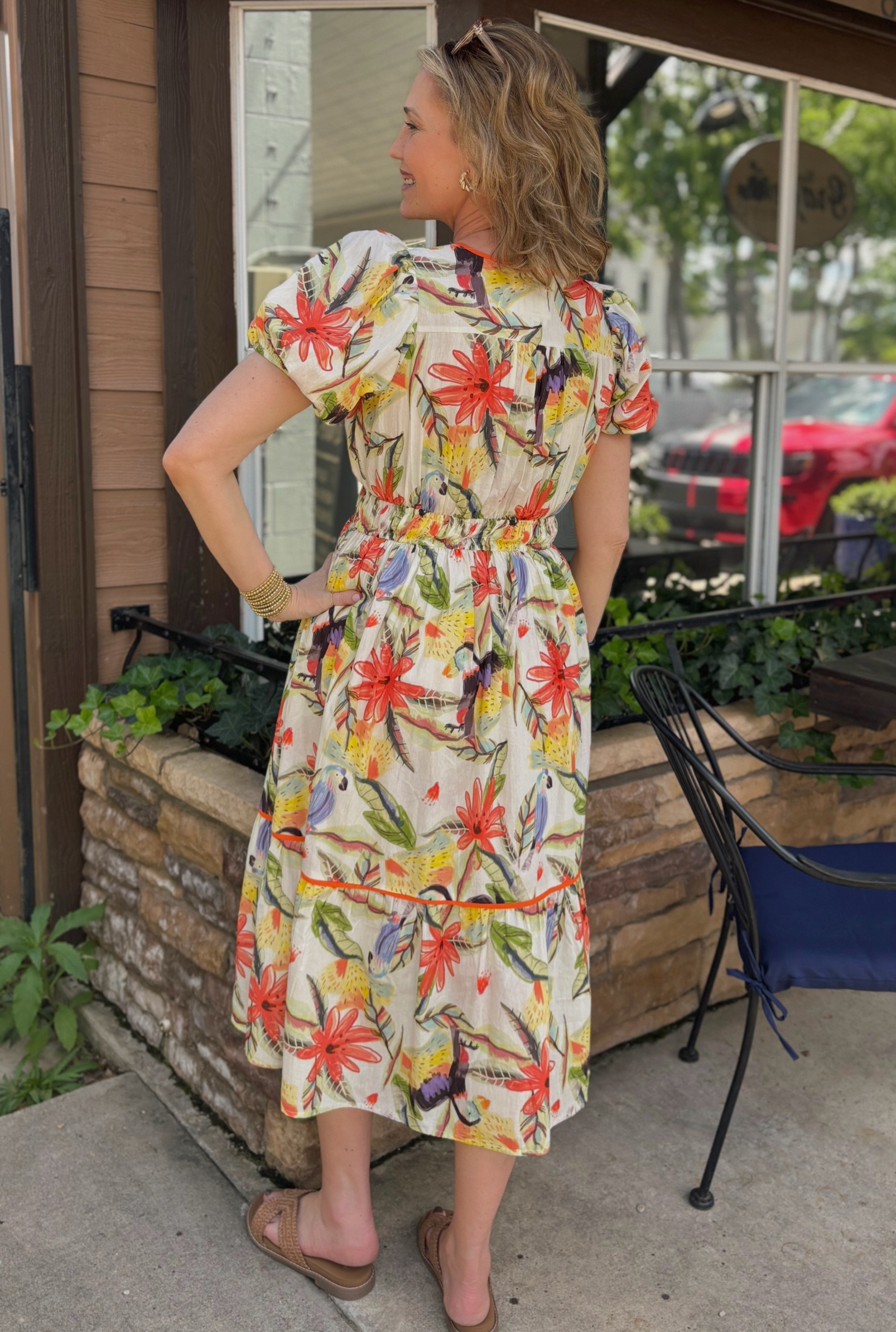 ORANGE TROPICAL DRESS