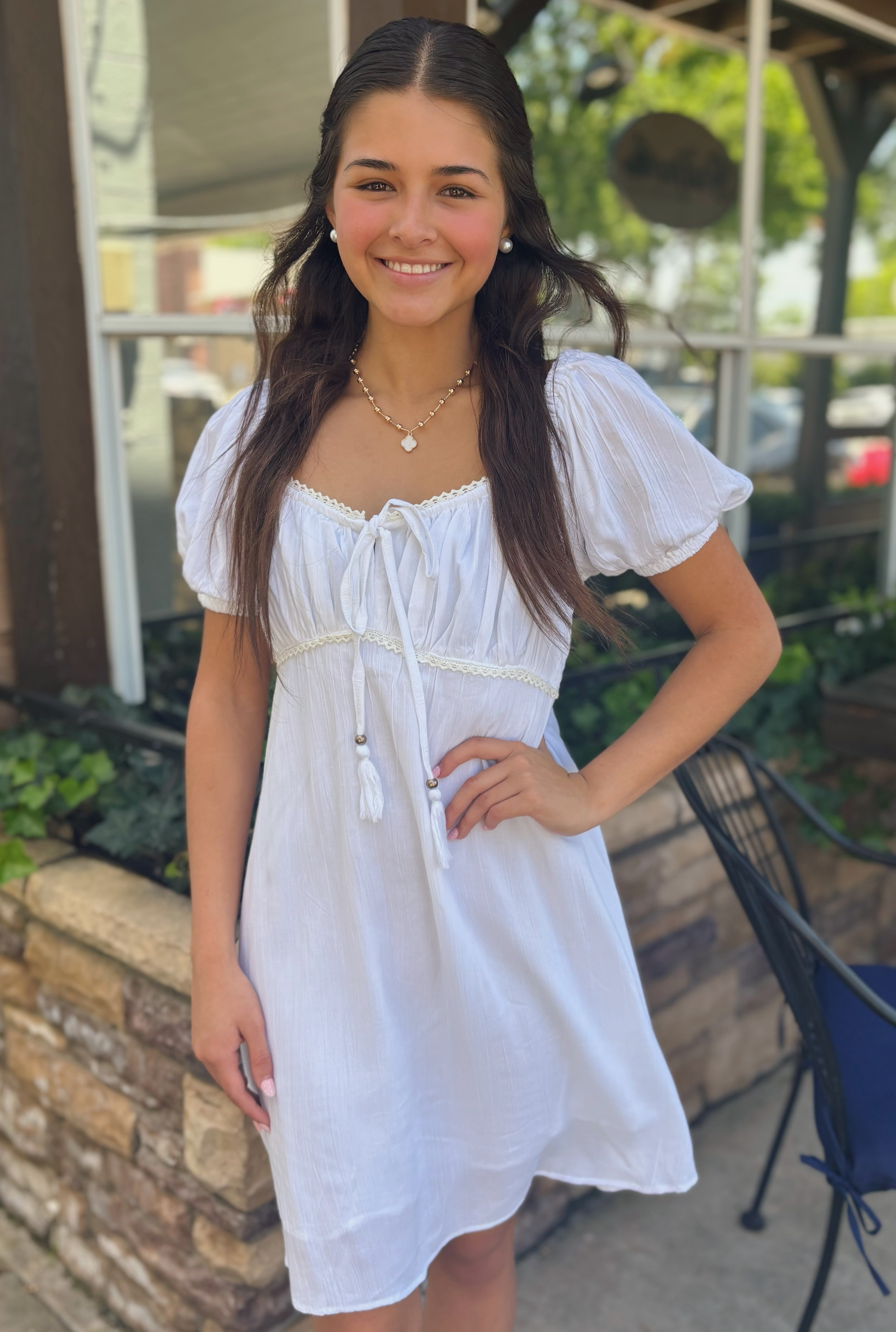 WHITE LINEN SUNDRESS
