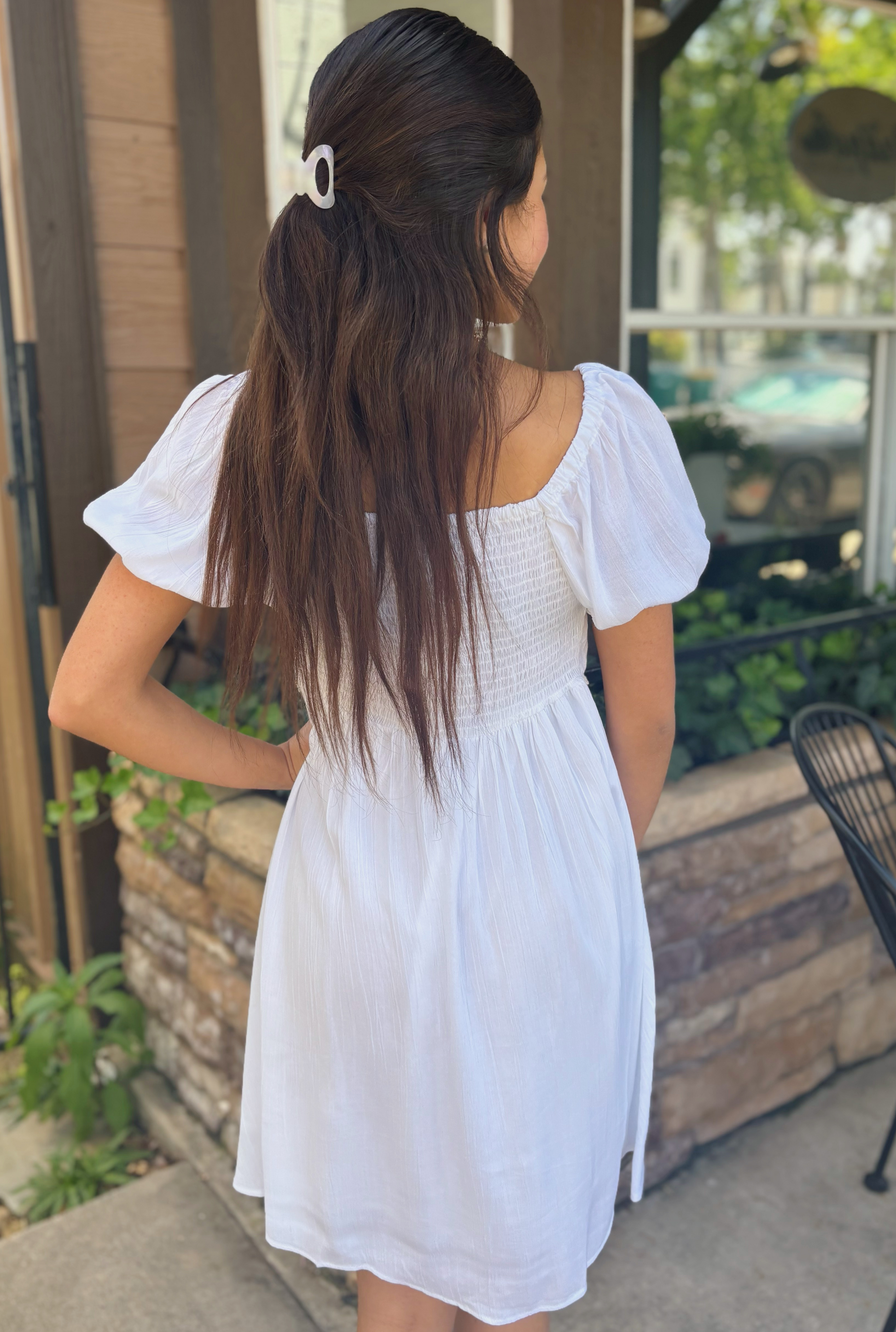 WHITE LINEN SUNDRESS