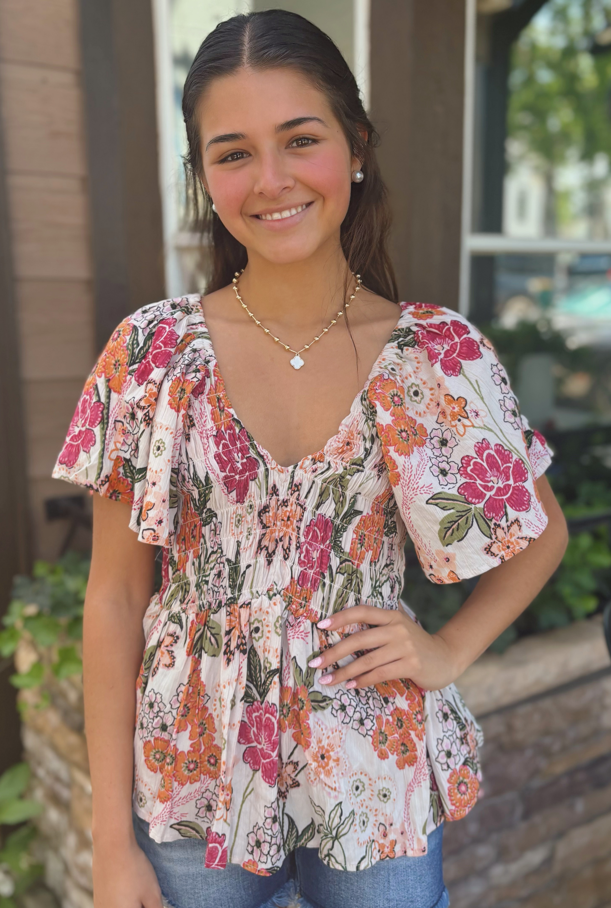 FLORAL FINLEY TOP