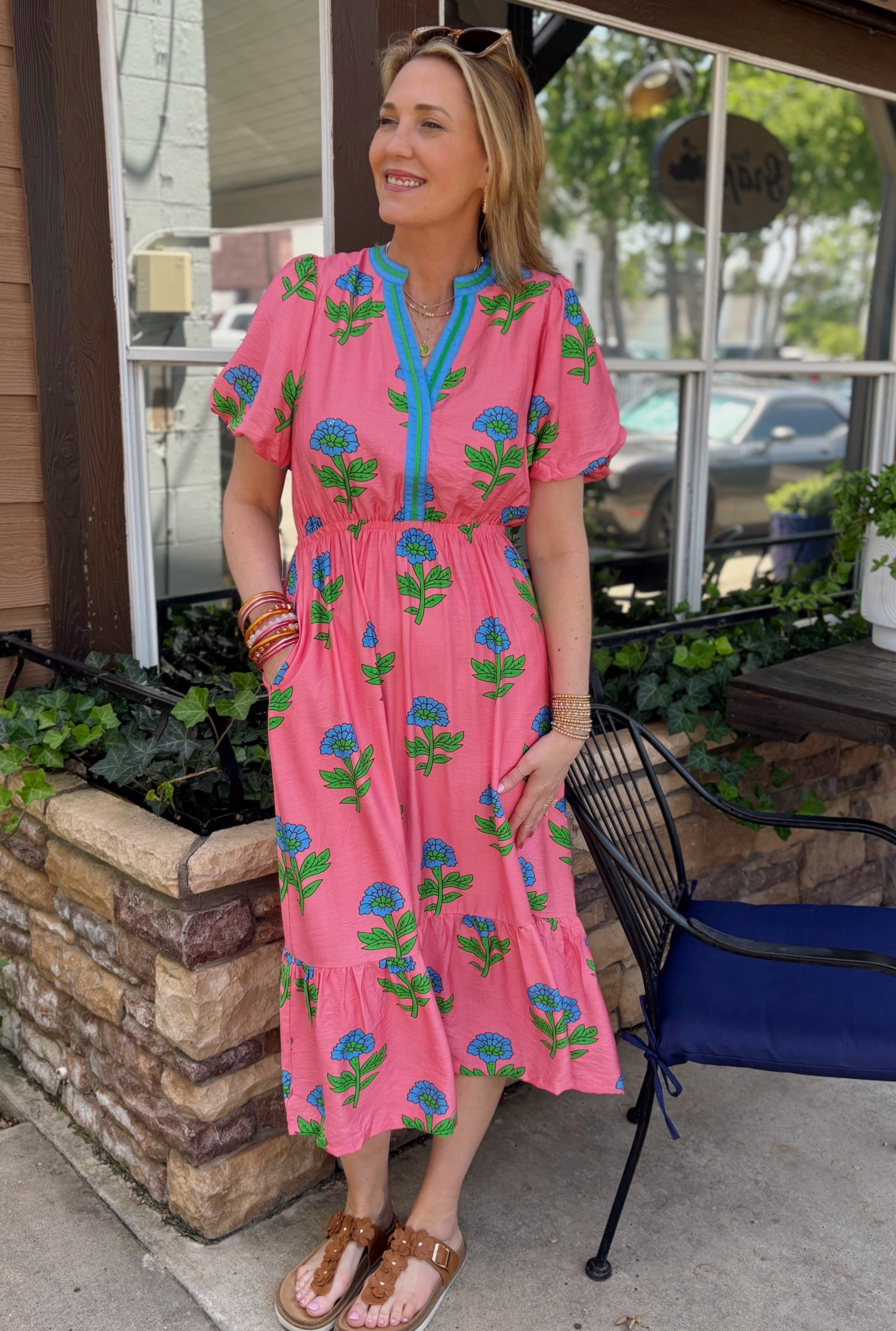 PINK TROPICAL DRESS