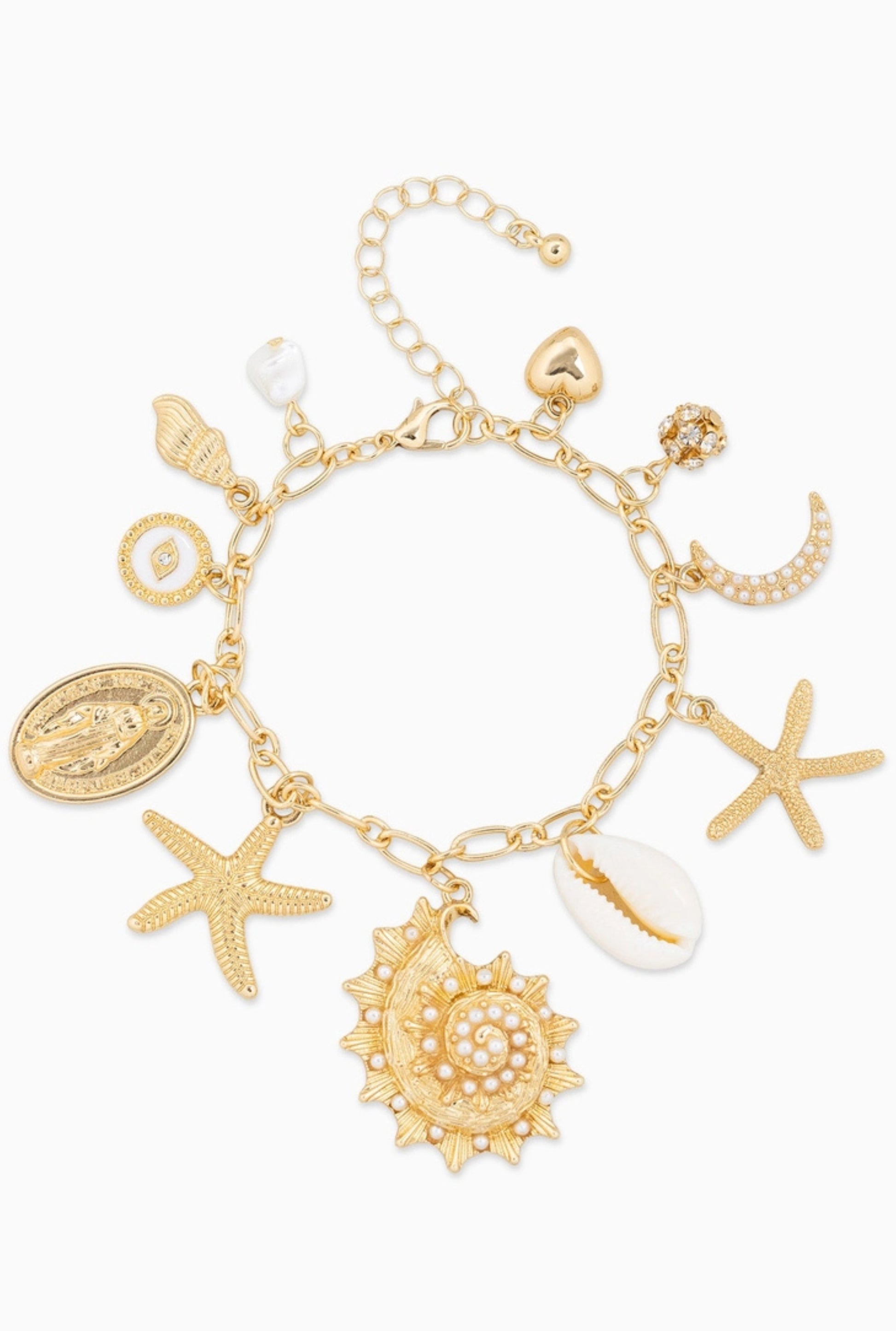 Spiral Shell Eleven Seal Life Charm Bracelet