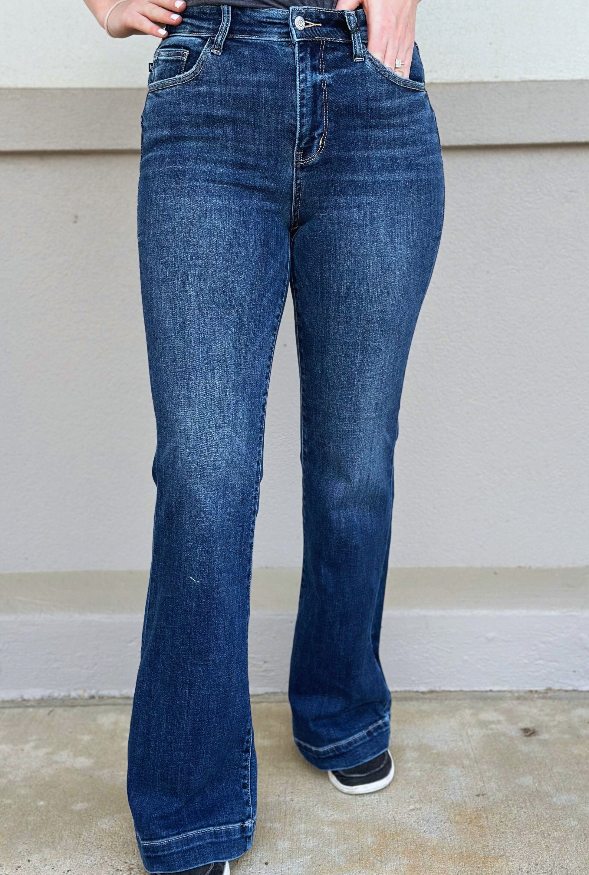 JUDY BLUE HW TROUSER FLARE JEANS