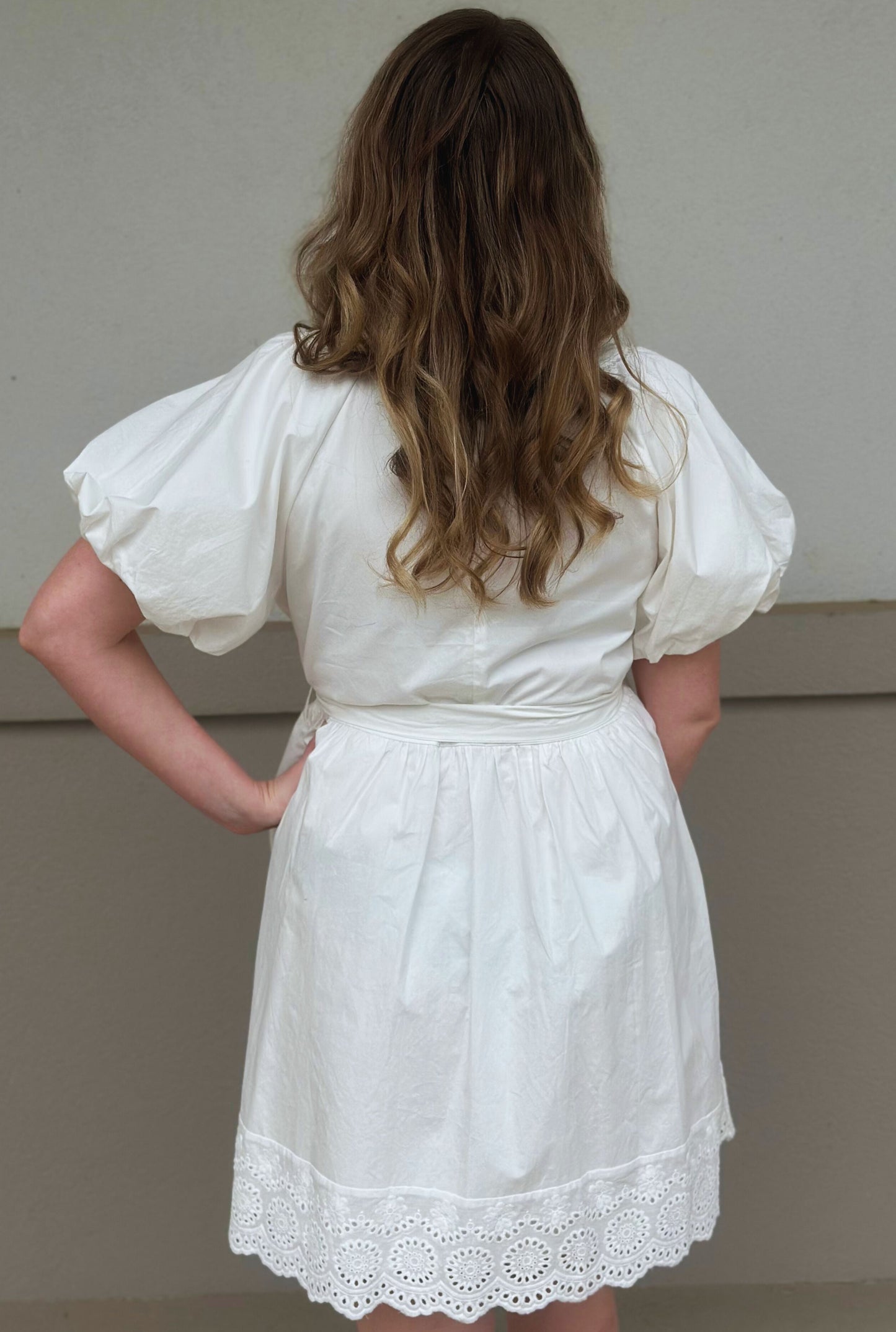 WHITE POPLIN DRESS