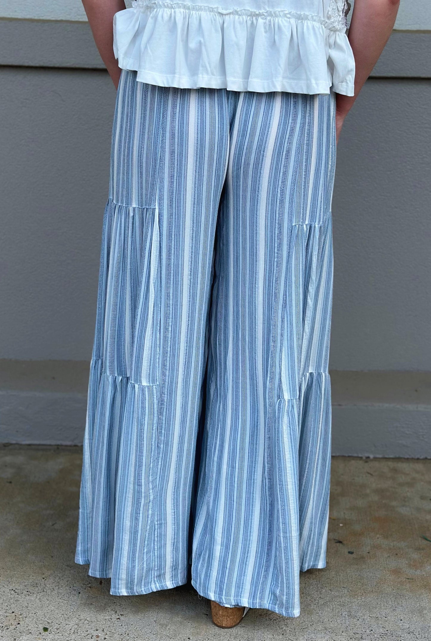 ANGIE STRIPED WIDE LEG PANTS