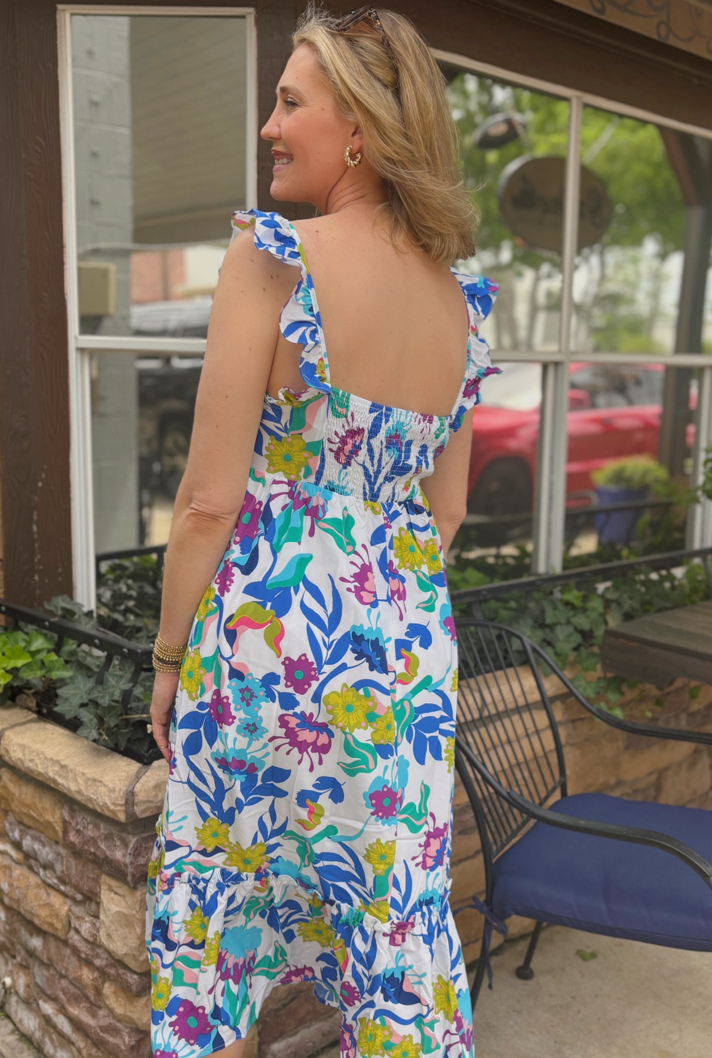 WHITE FLORAL FALLON DRESS