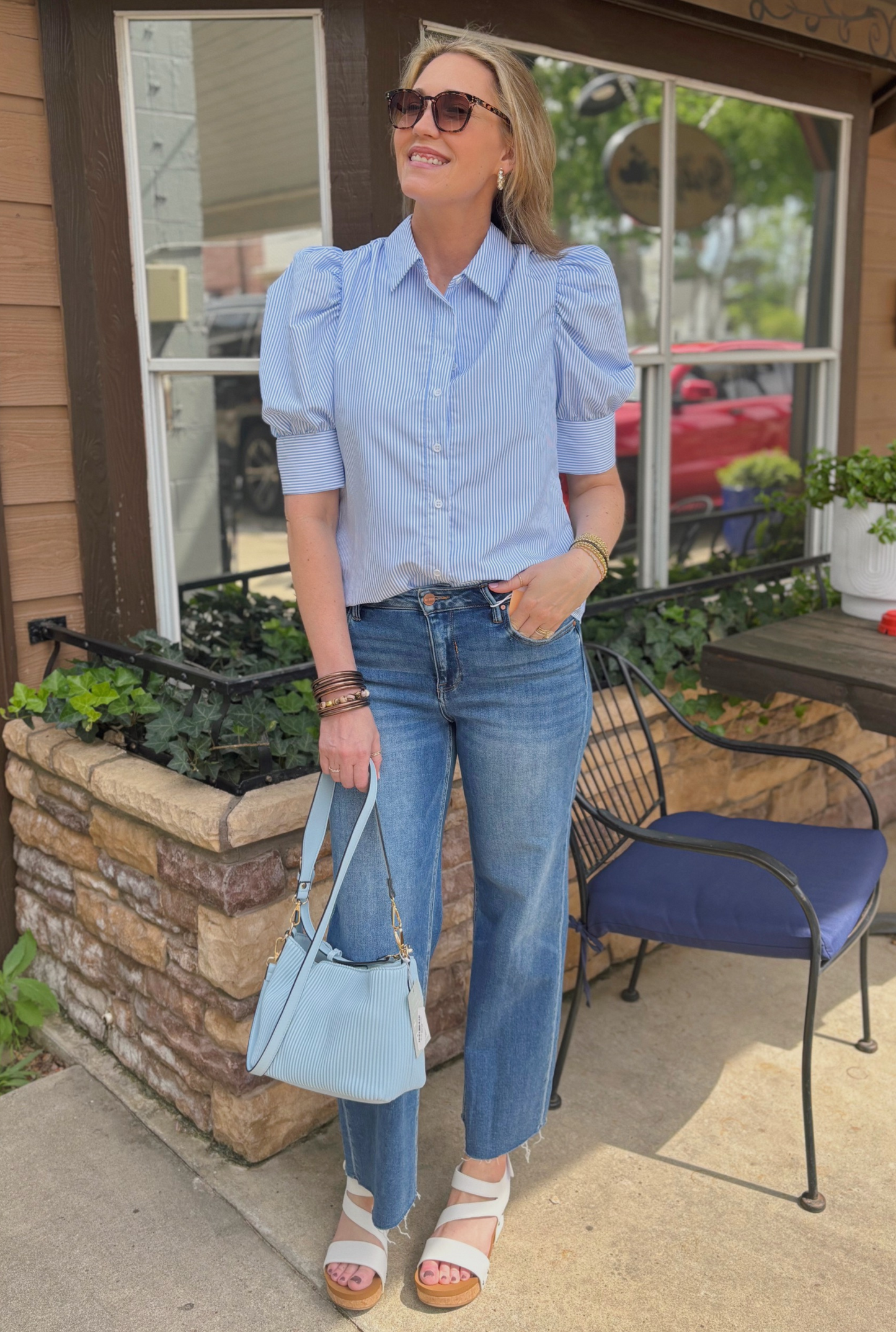 BLUE BECKY TOP