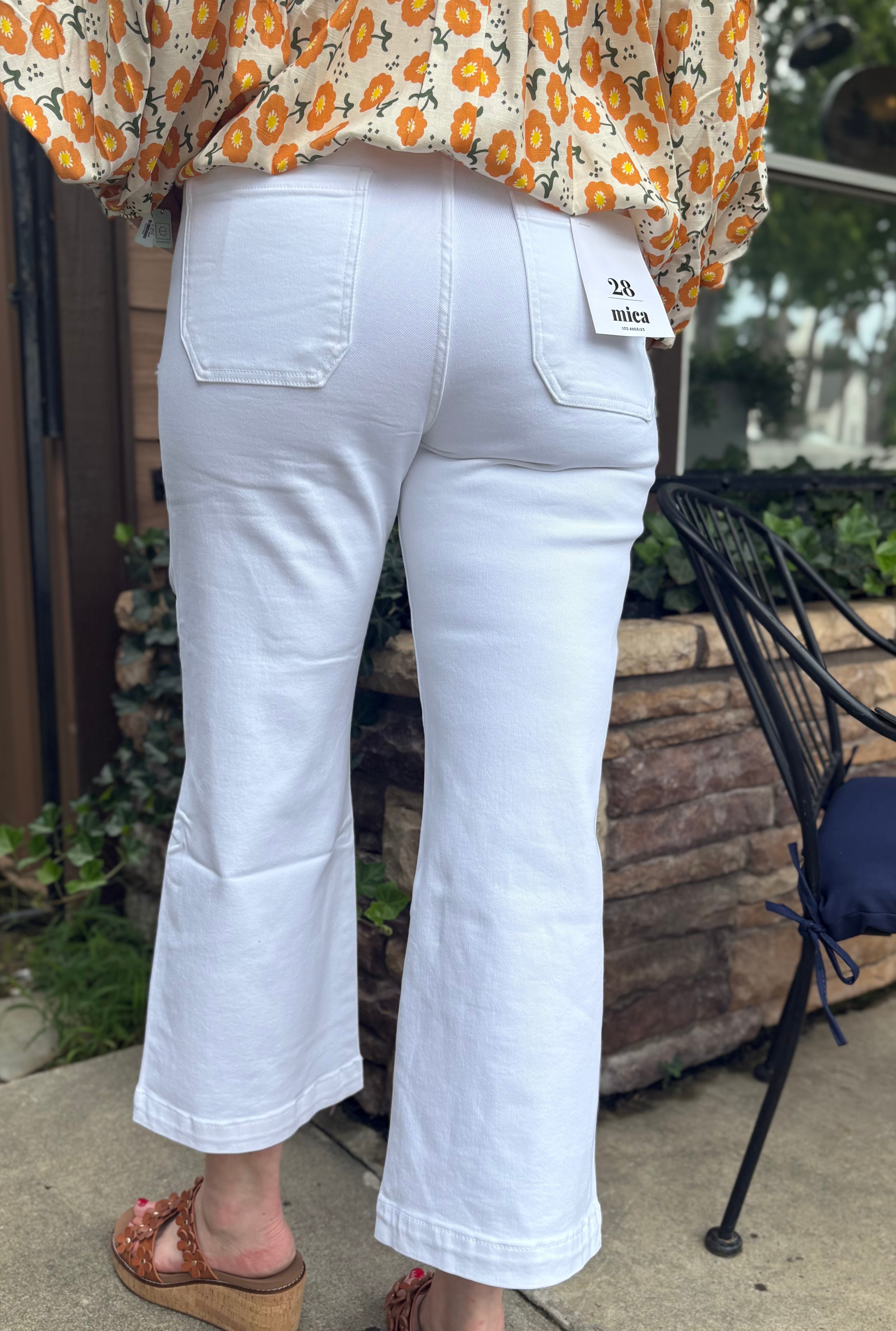 OFF WHITE SUPER HIGH WIDE CROPPED JEANS