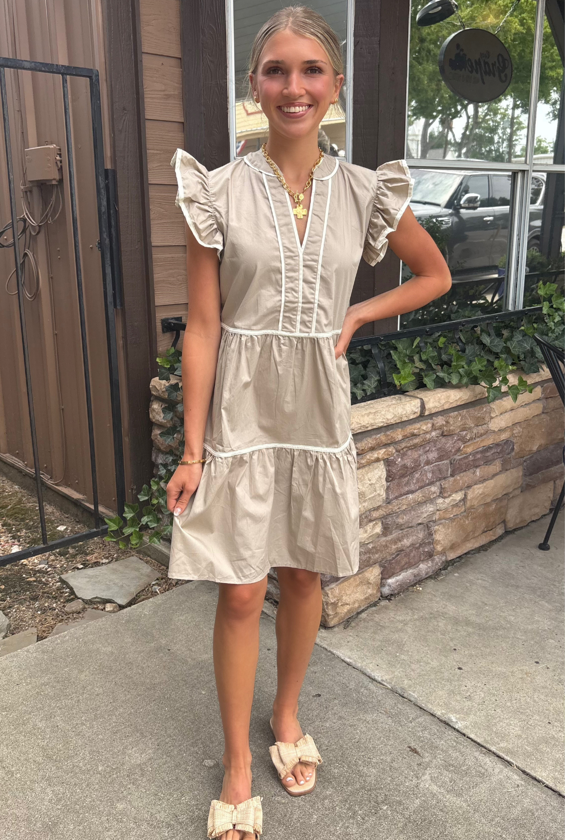 TAUPE TRACY DRESS