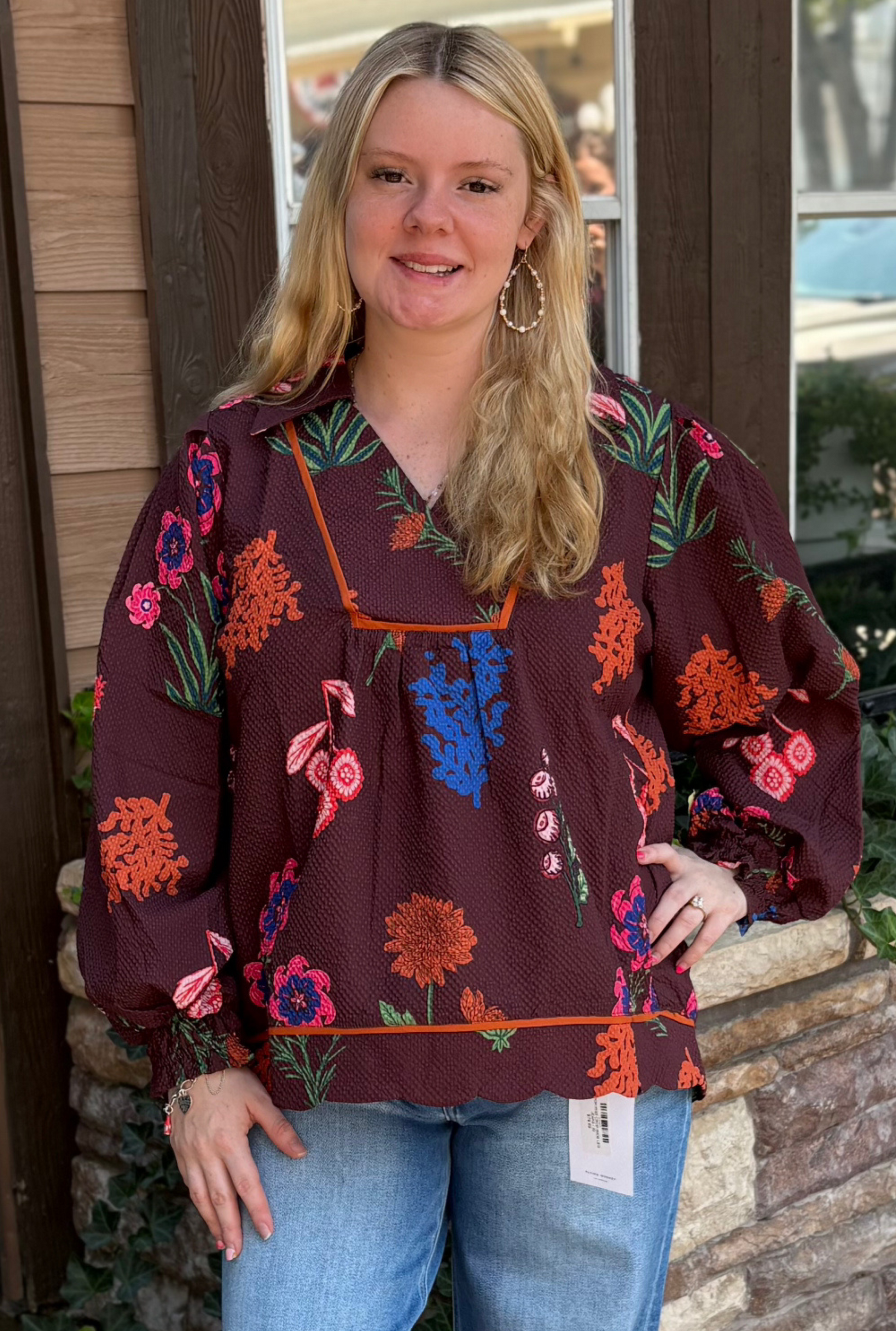 BROWN MARY TOP