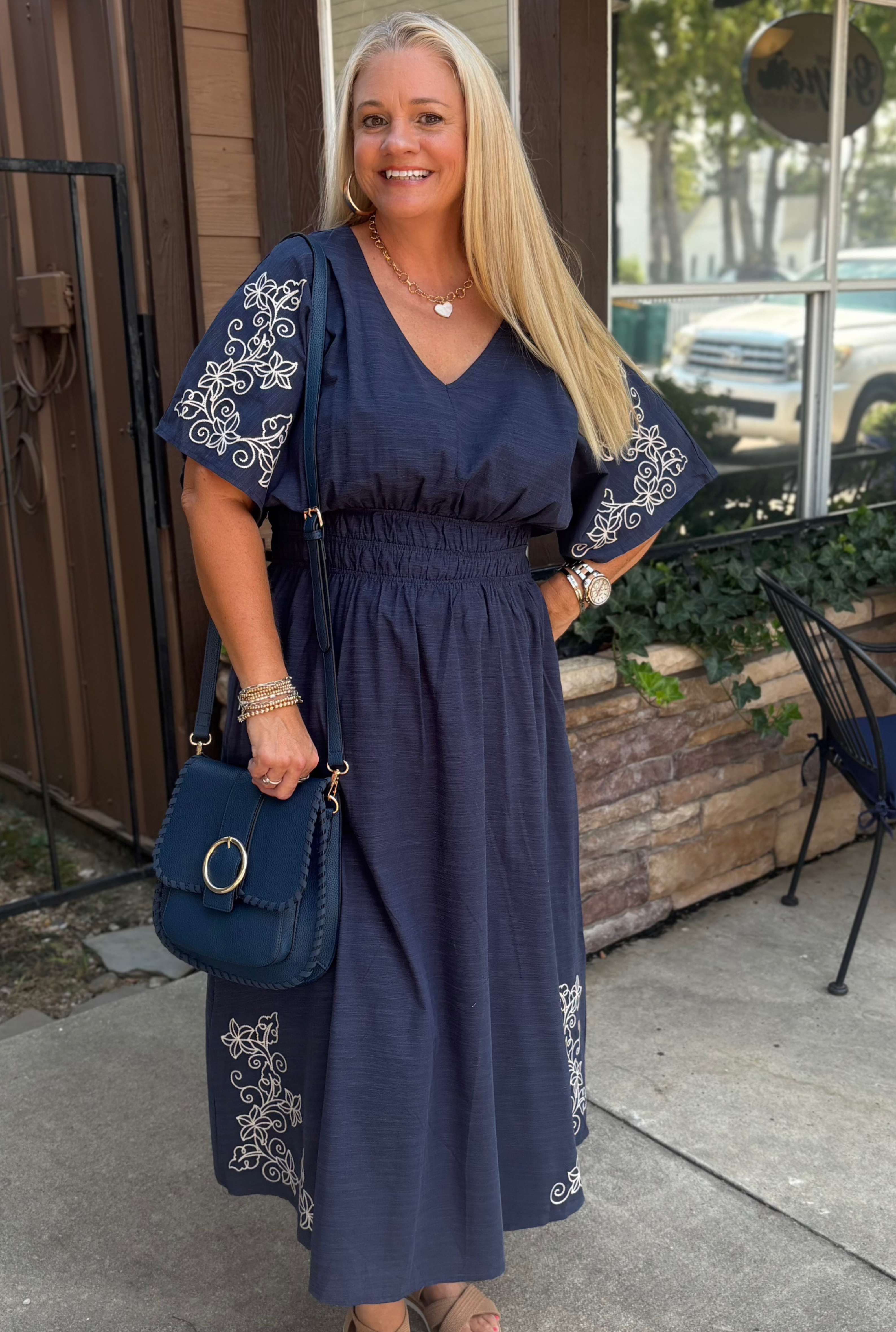 CURVY NAVY ELLA DRESS