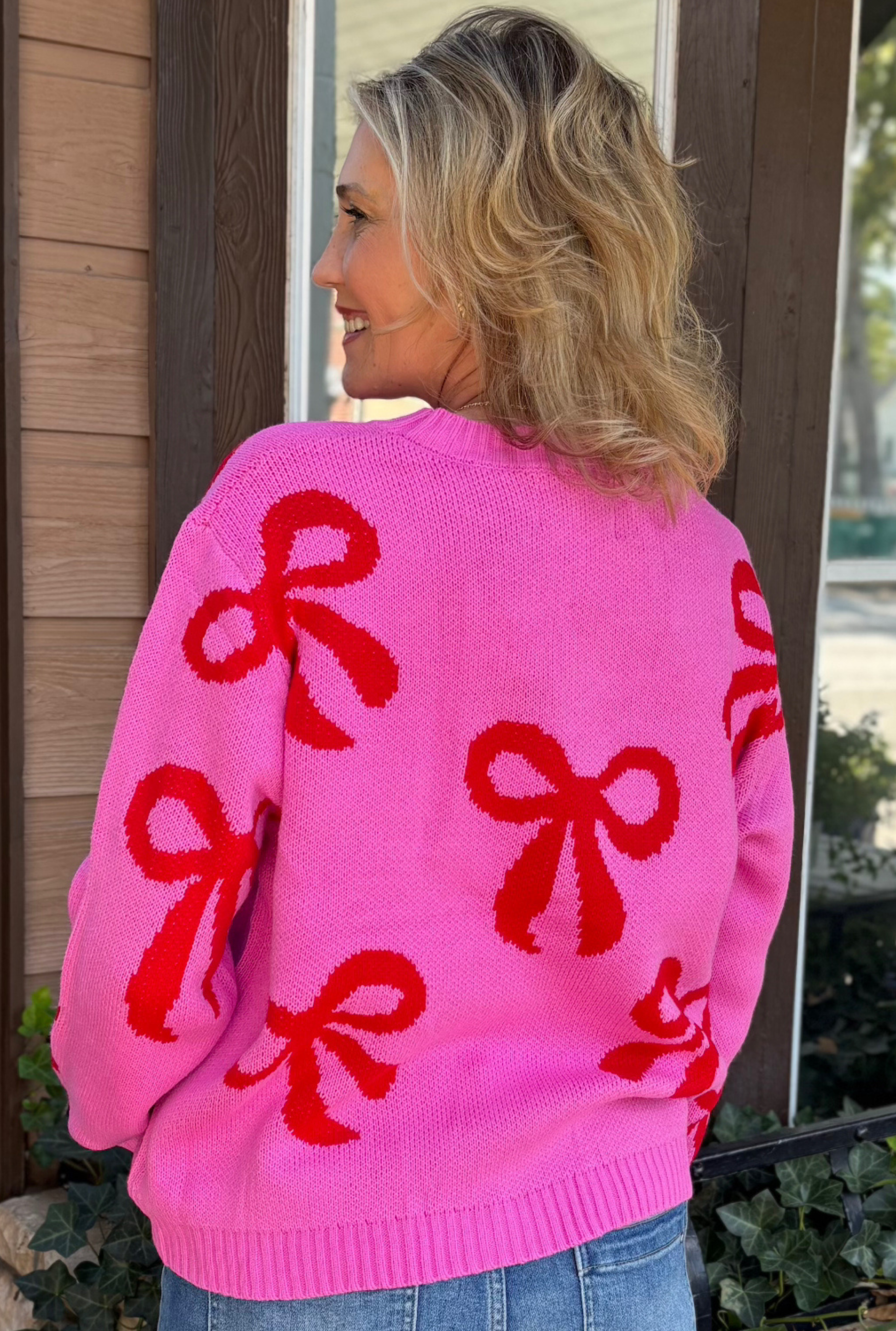 Pink & Red Bow Sweater