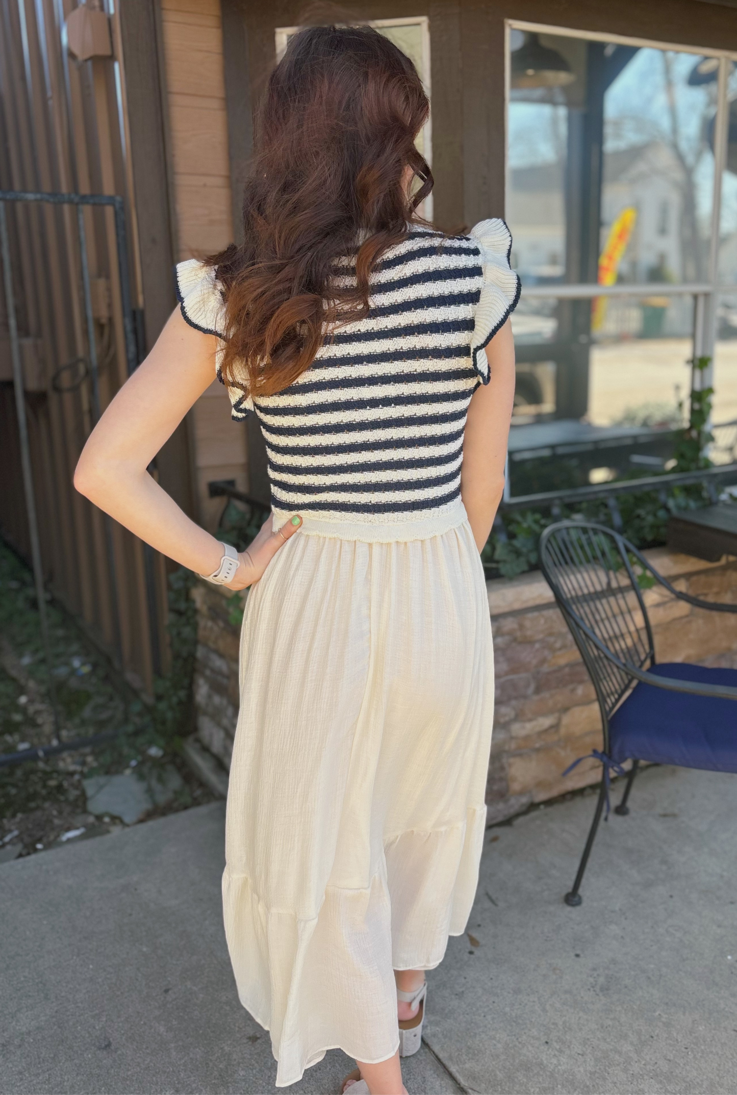 NAVY VENICE DRESS