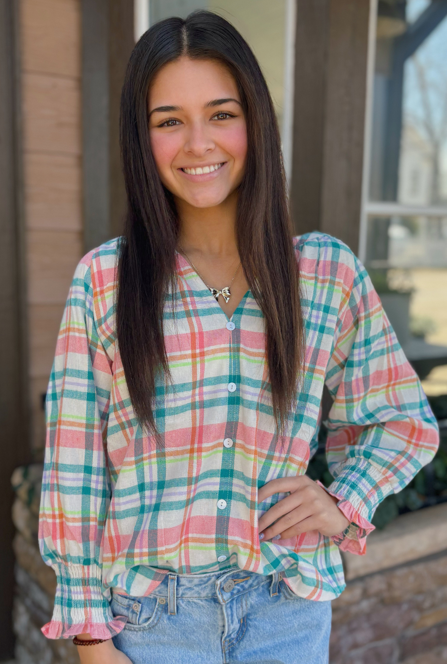 PLAID POLLY TOP