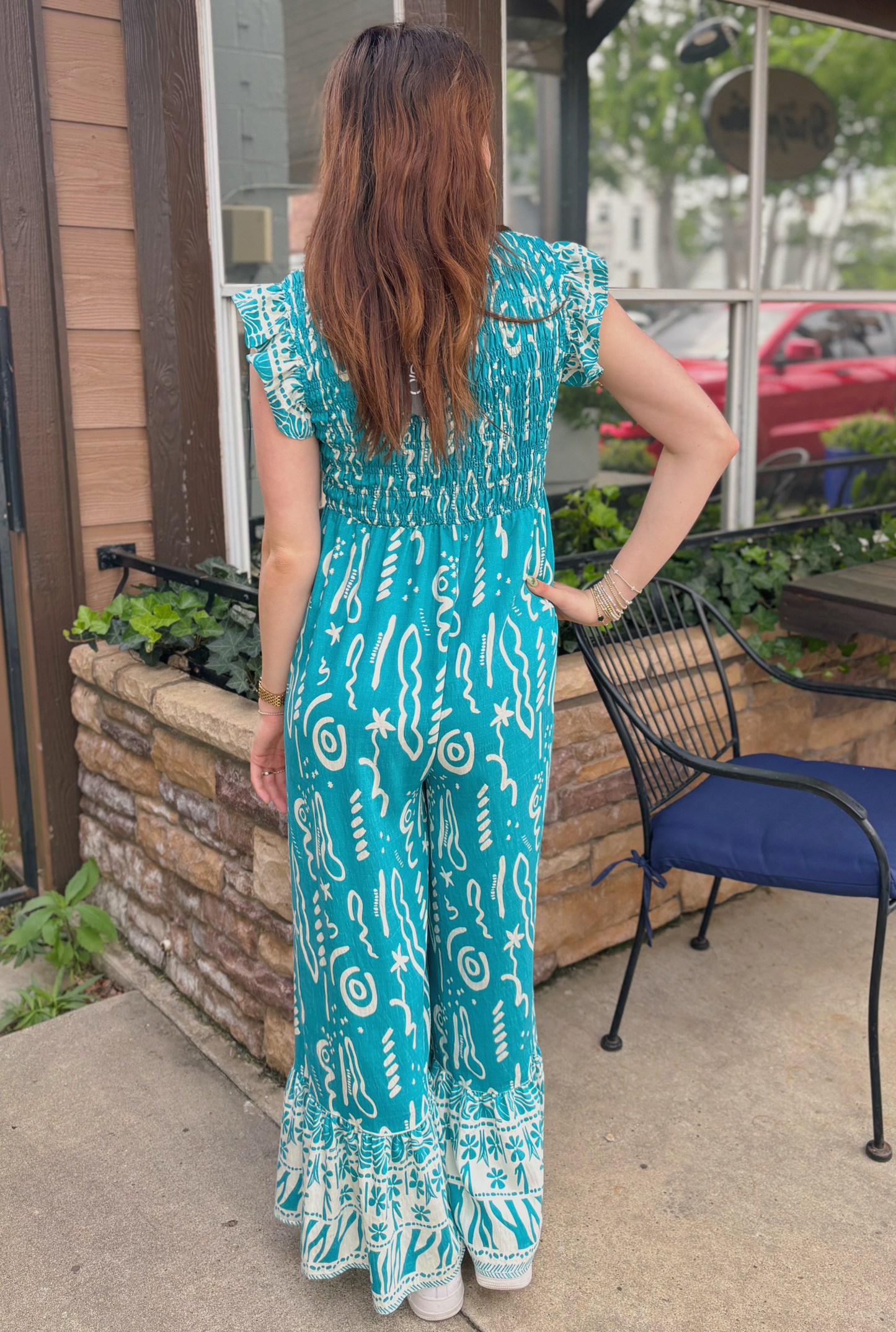 TURQUOISE LINDSEY JUMPSUIT