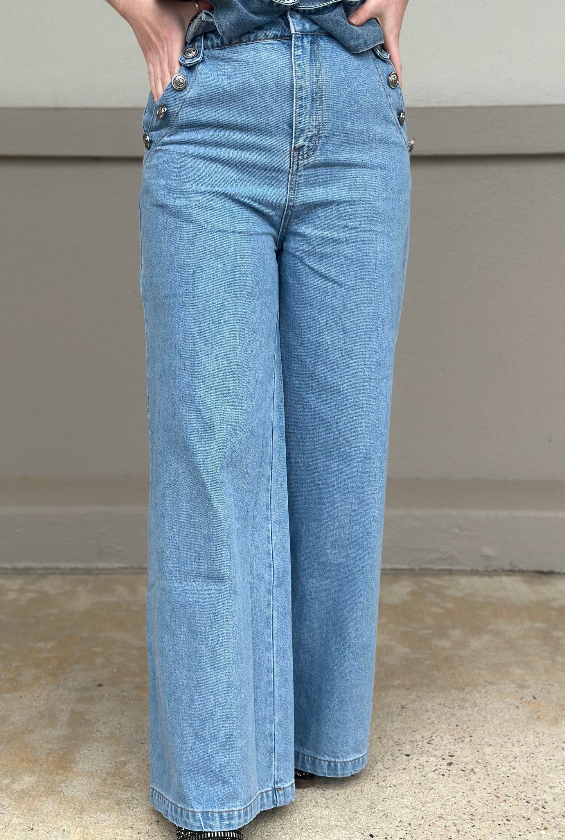 FREE MARKET WIDE LEG DENIM JEANS