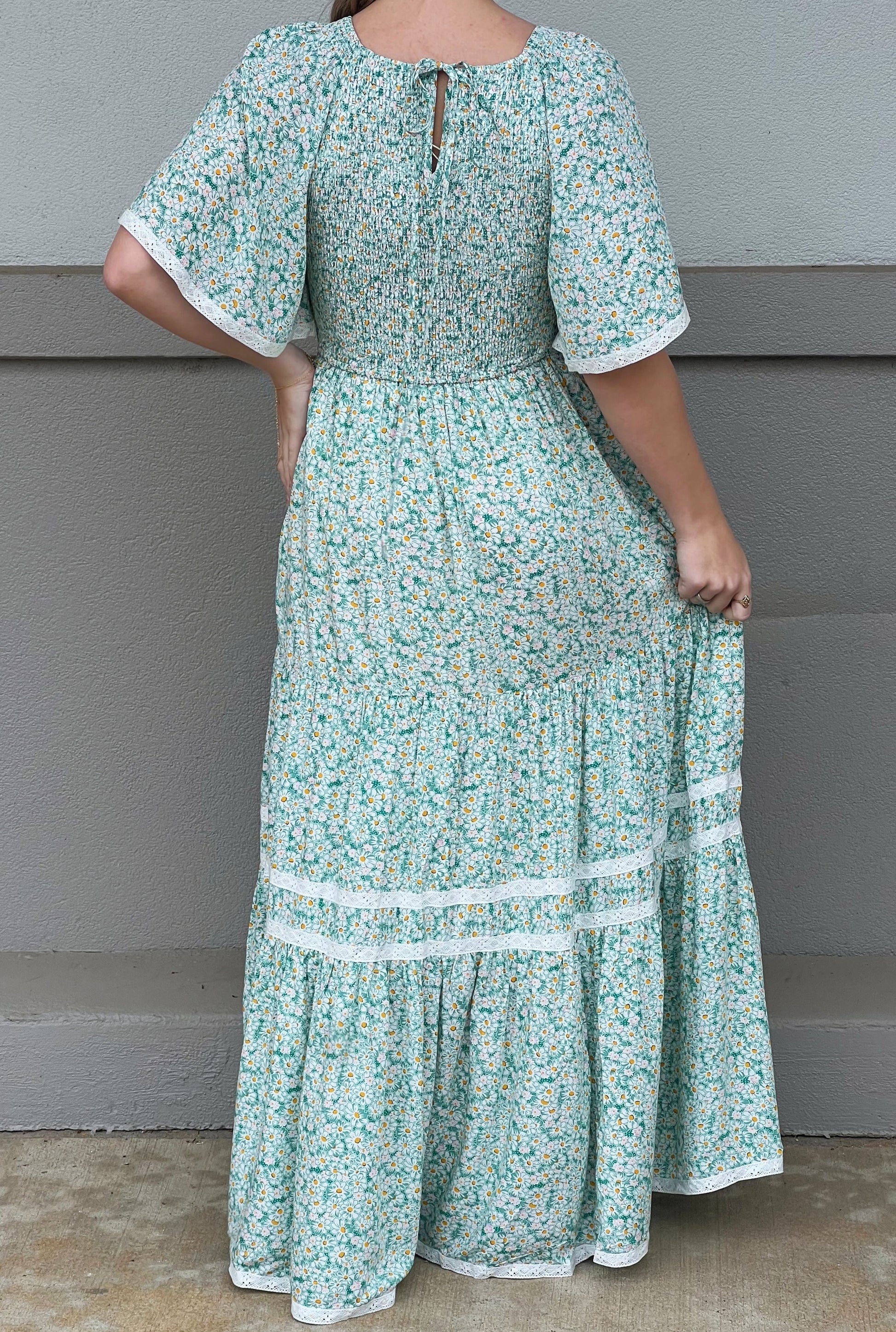GREEN SPRING TIME DRESS