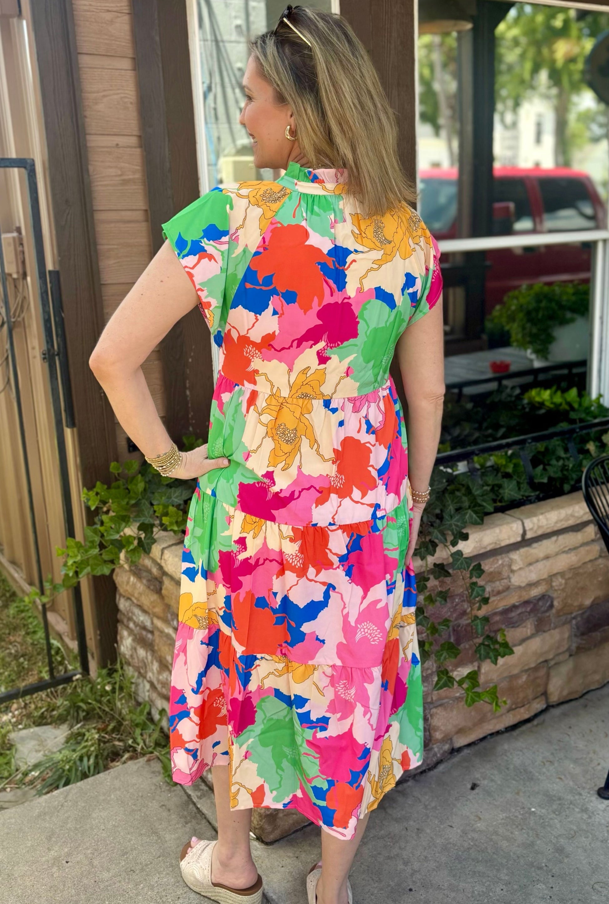 VIBRANT FLORALS DRESS